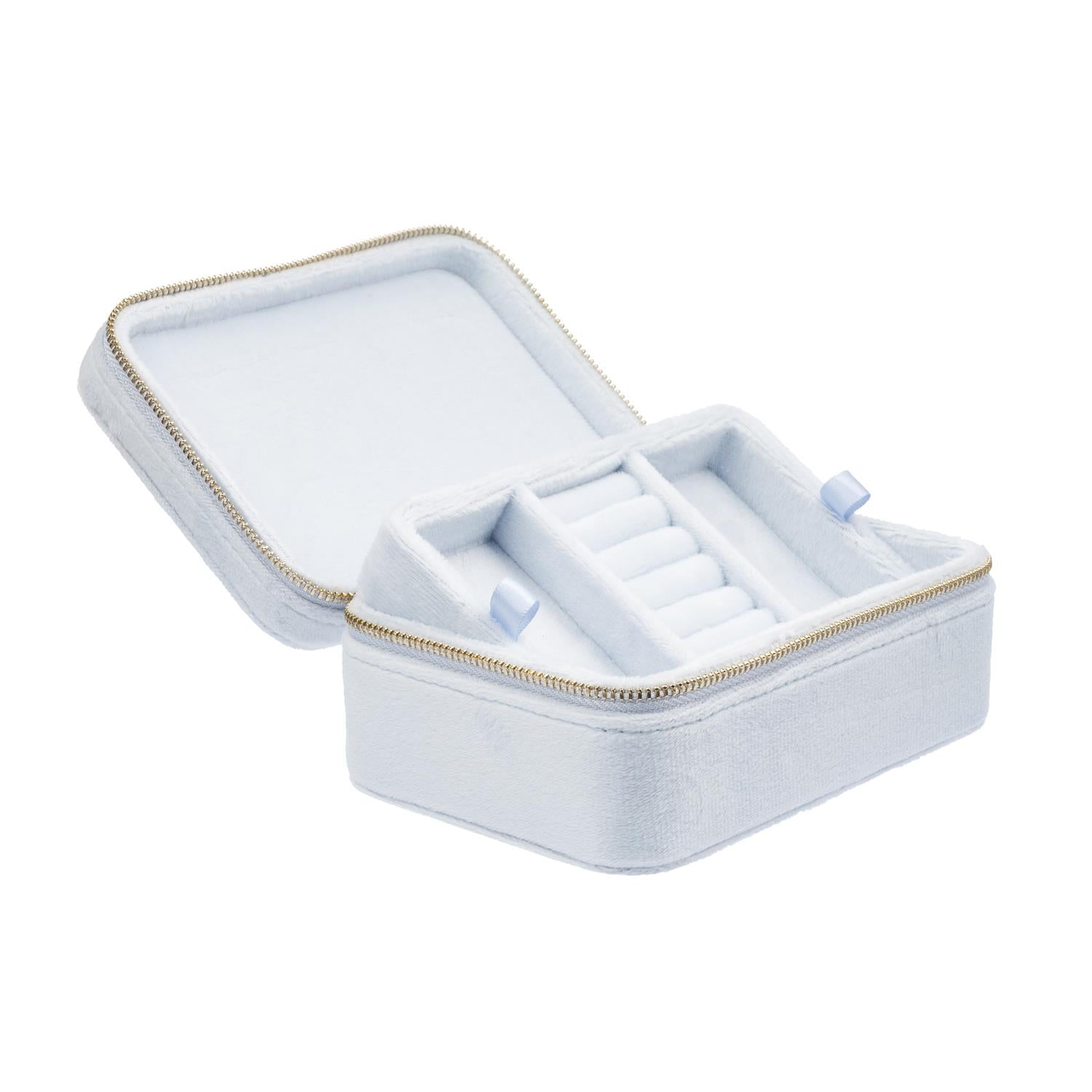 Velvet Jewellery Box Cool Baby Blue - Sky Blue