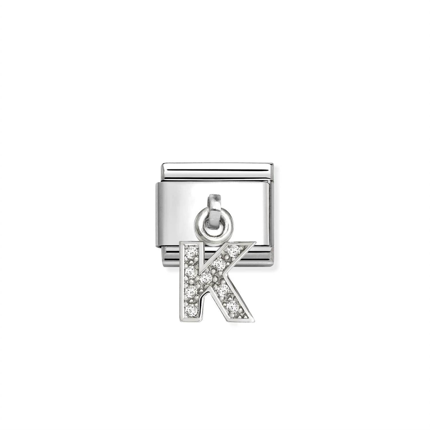 Charm Letter K - Silver