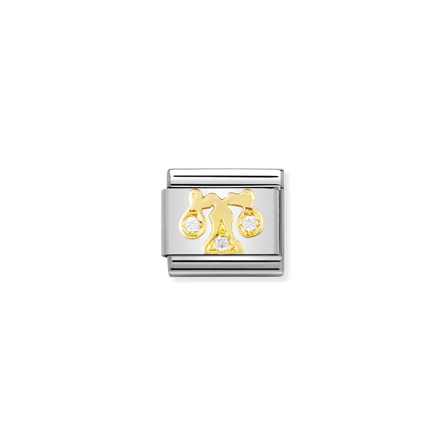 Cubic Zirconia Libra Link - Silver