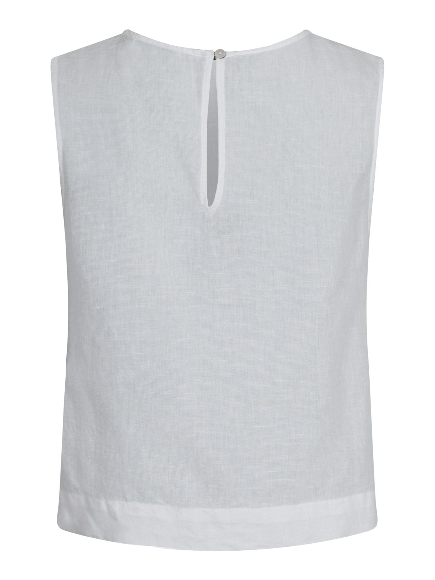Svetlana Linen Top White - White