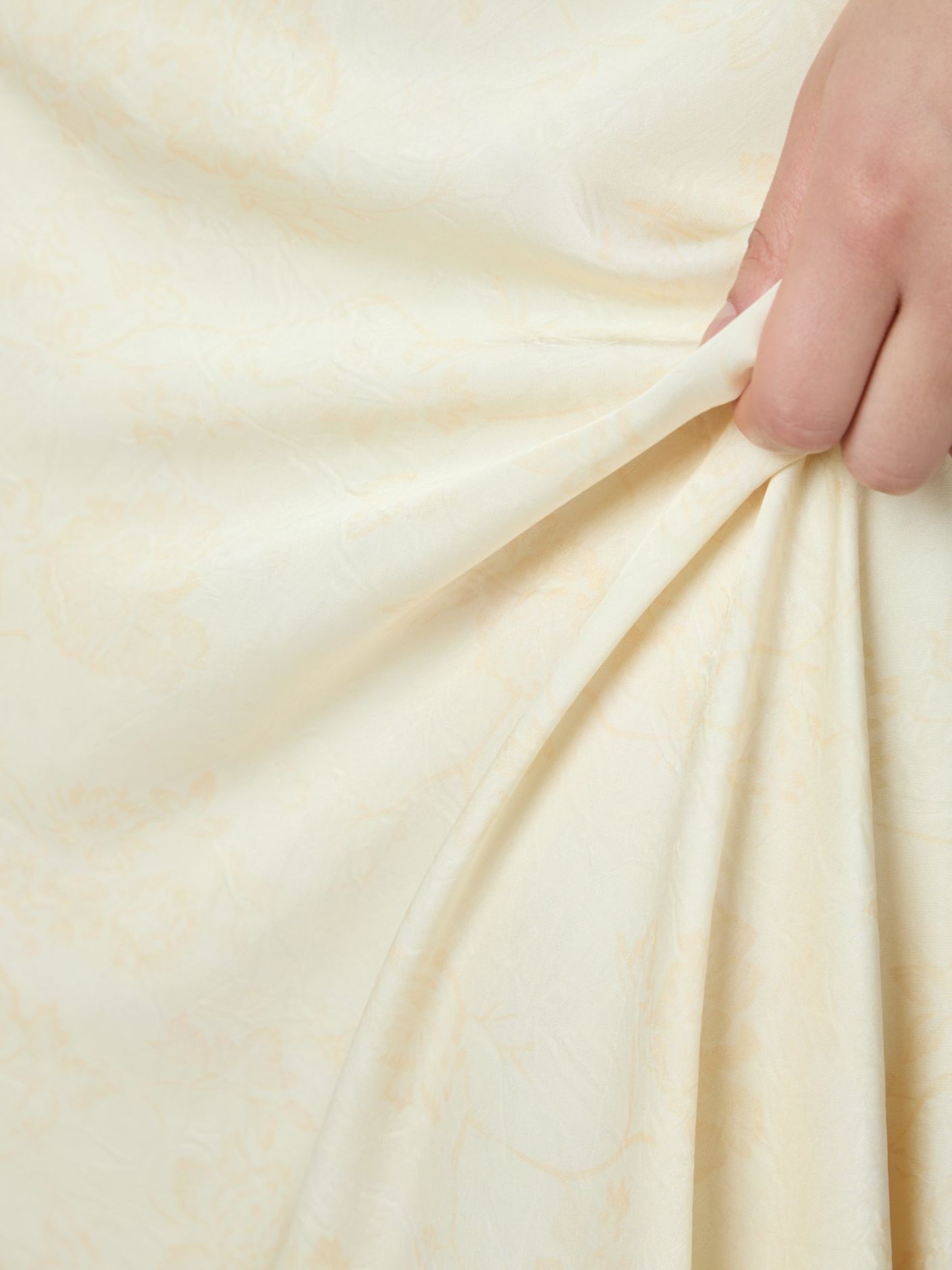 Fiona Pattern Satin Dress Light Yellow - Yellow