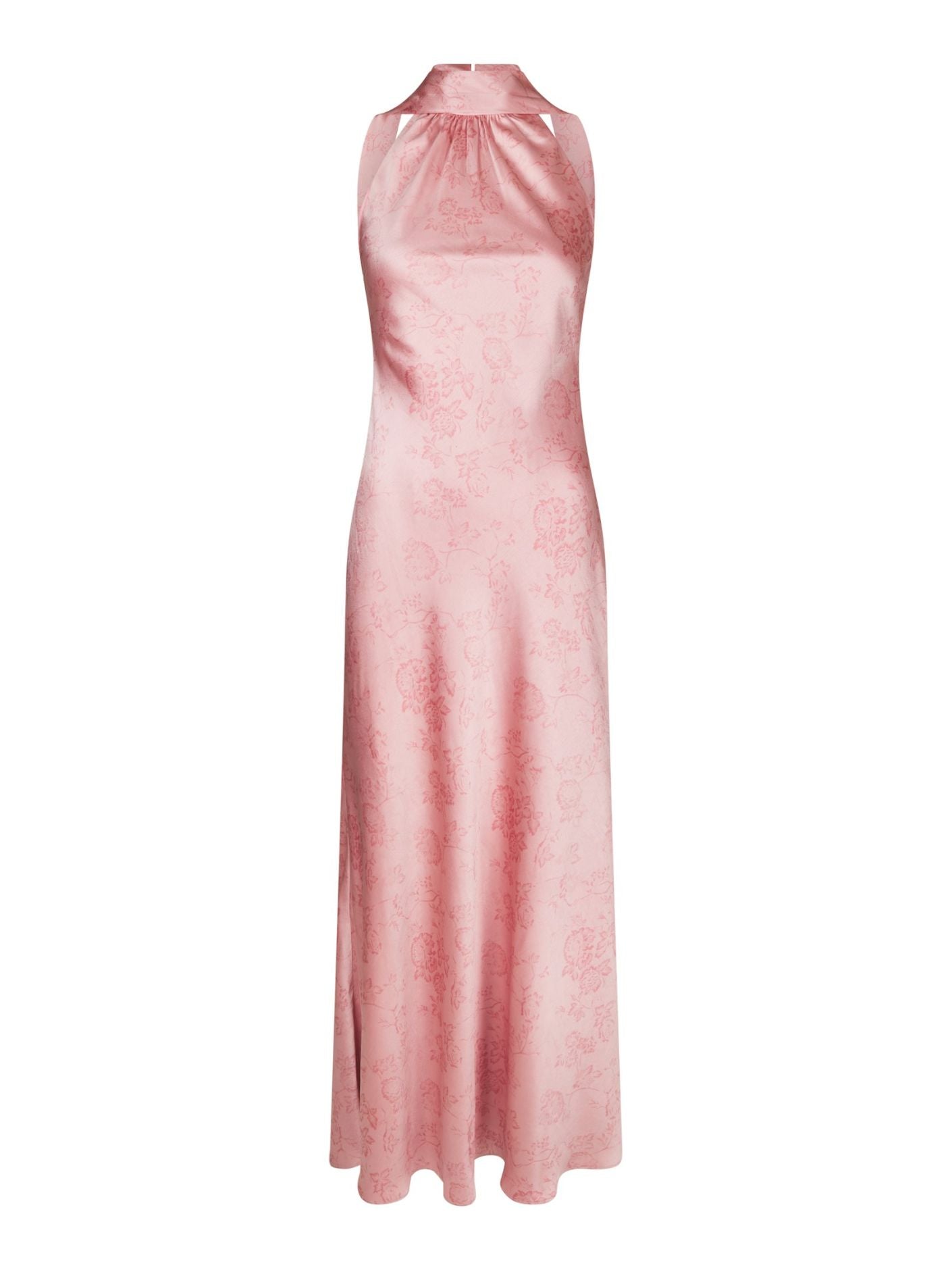 Fiona Pattern Satin Dress Light Pink - Pink