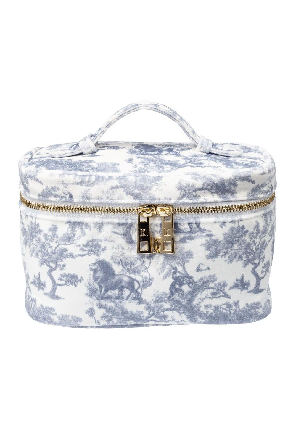 Velvet Vanity Bag Small Country Blue Savannah Pattern - Sky Blue