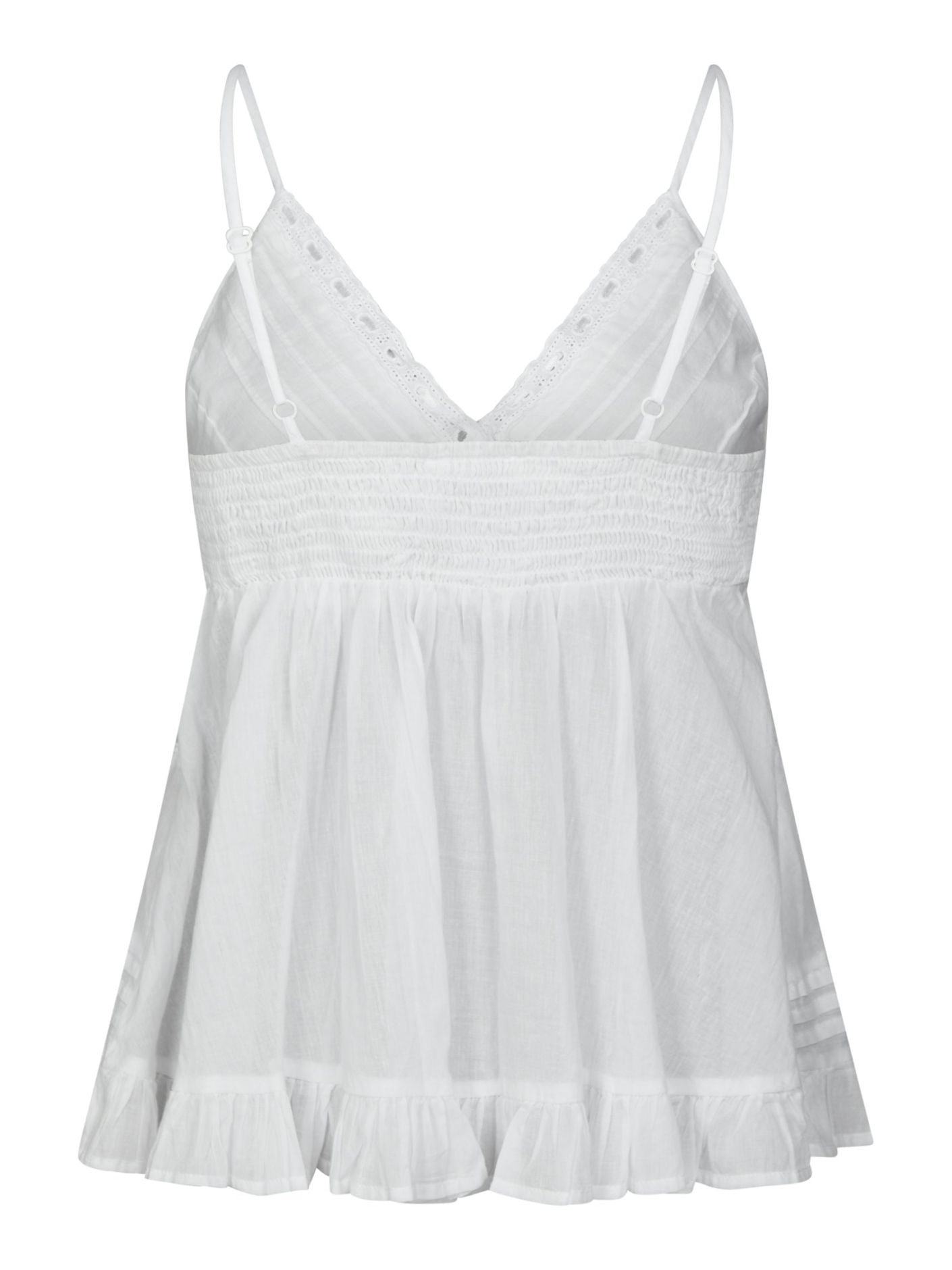 Elvena S Voile Top White - White