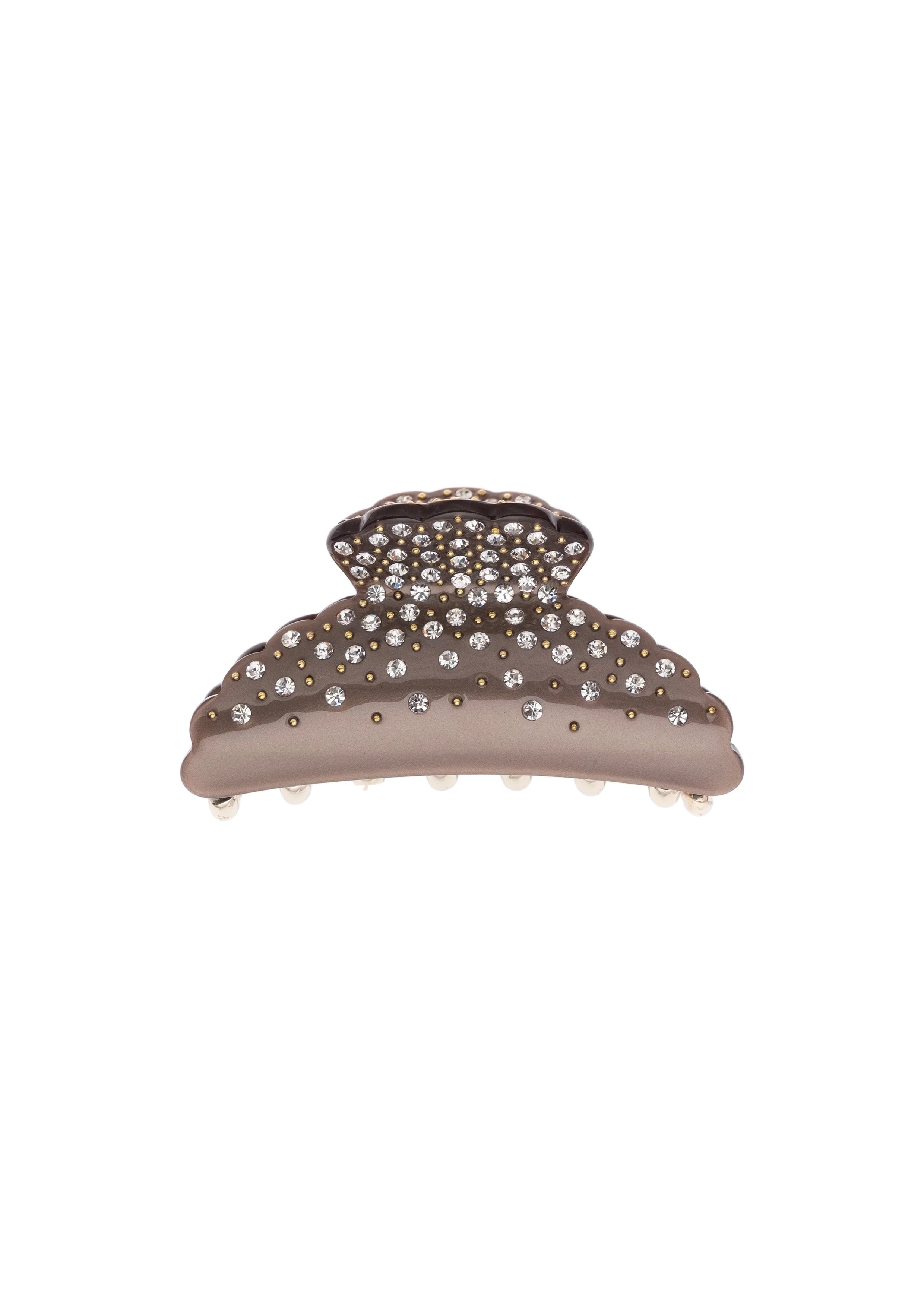 Crystal Hair Claw Large Soft Brown - Beige