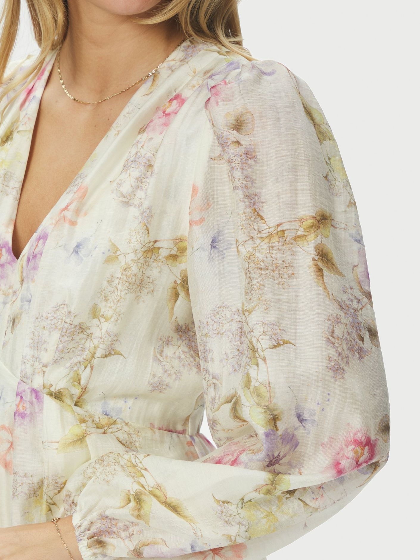 Silfi Vintage Flower Dress Off White - Off-White