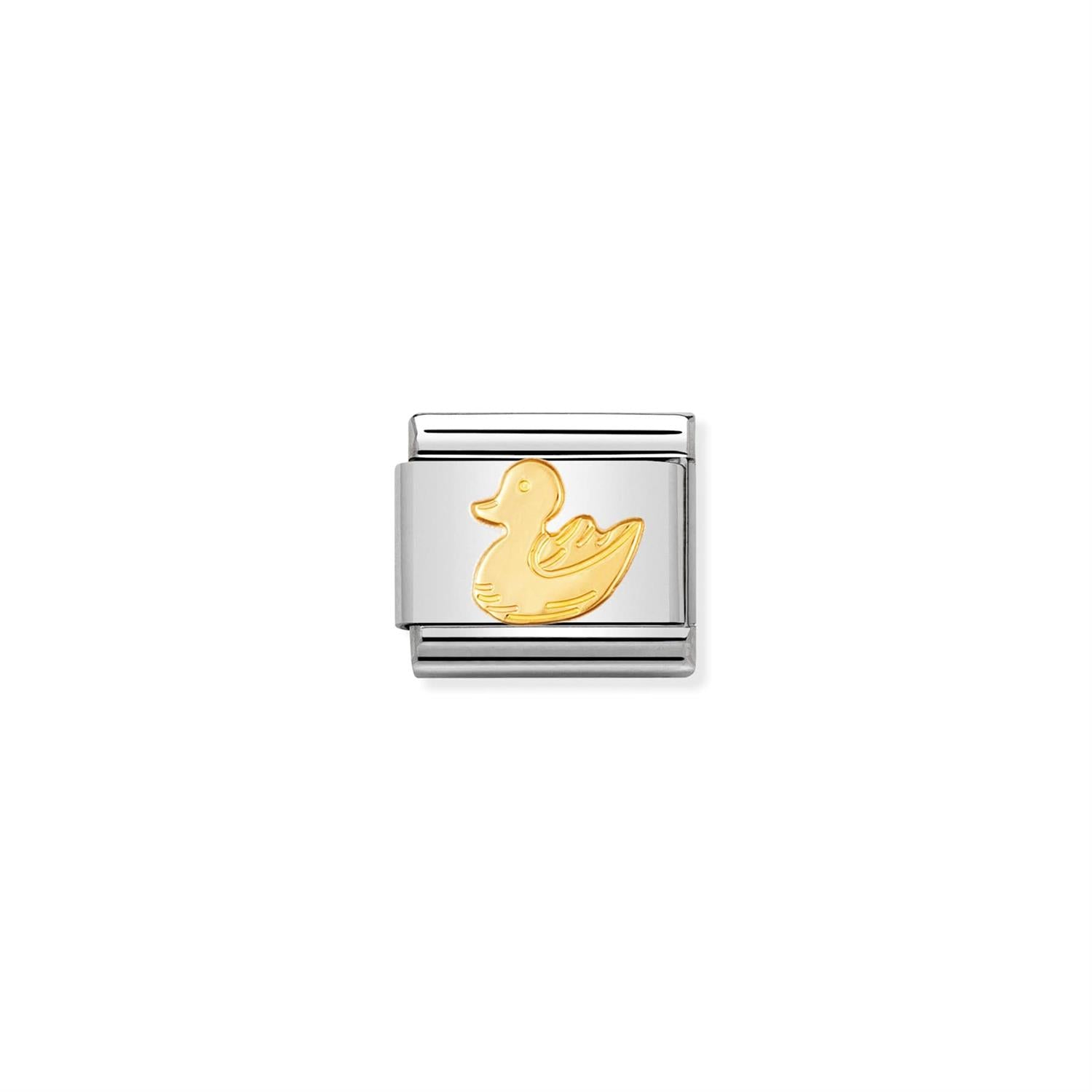 Duck Gold Link Charm - Silver