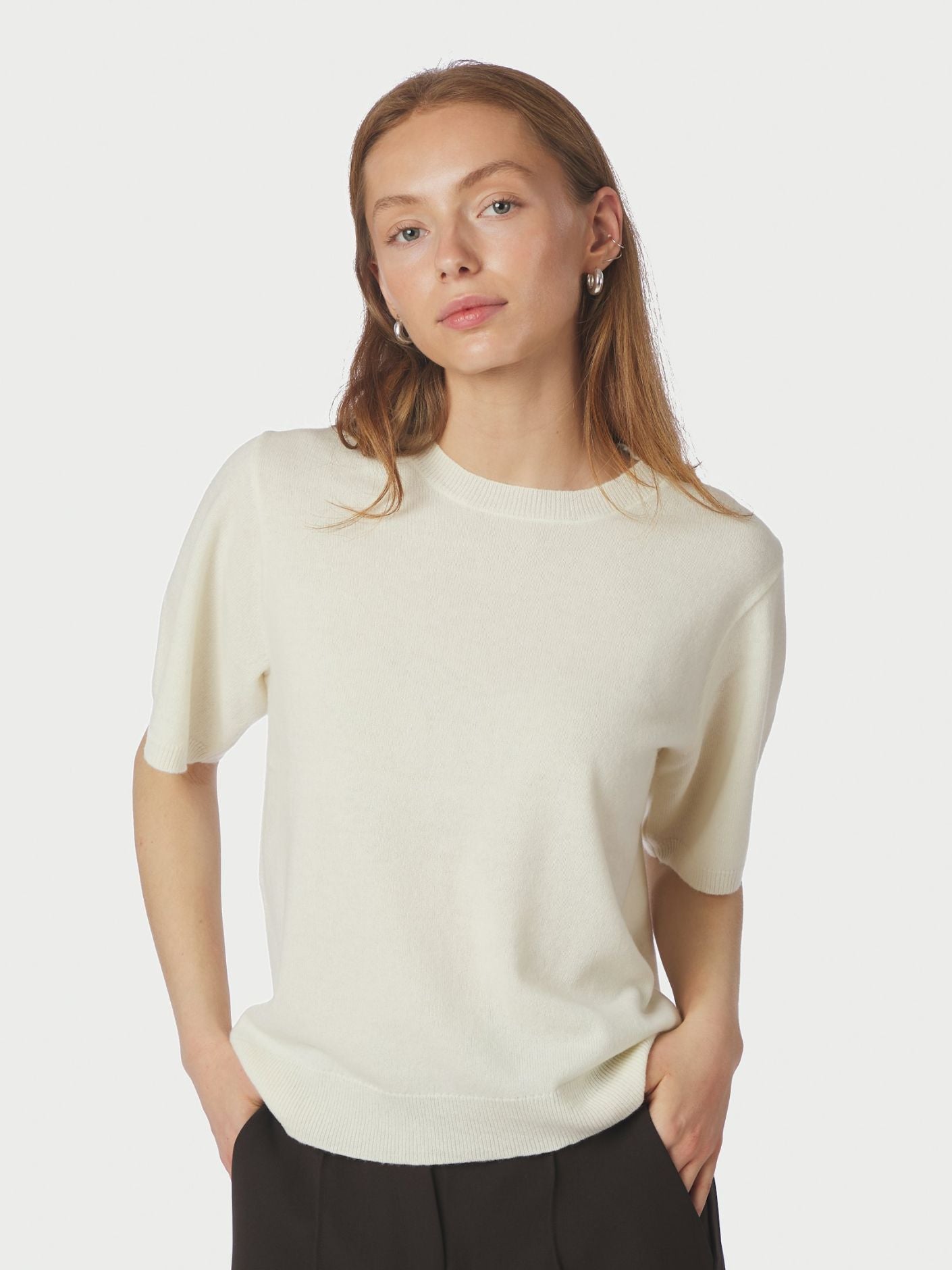 Missy Knit Tee Creme - Cream