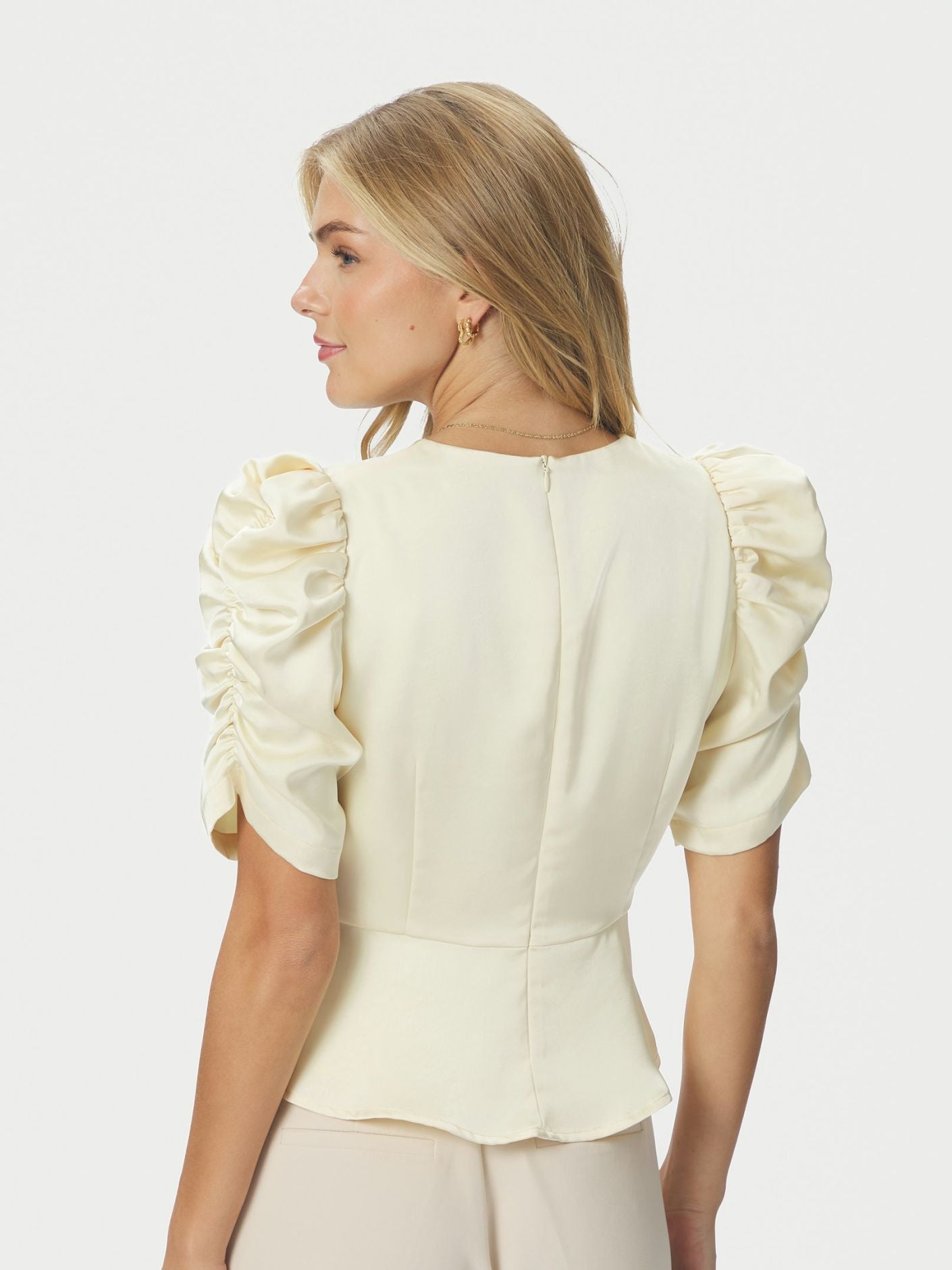 Benua Heavy Sateen Blouse Light Yellow - Cream