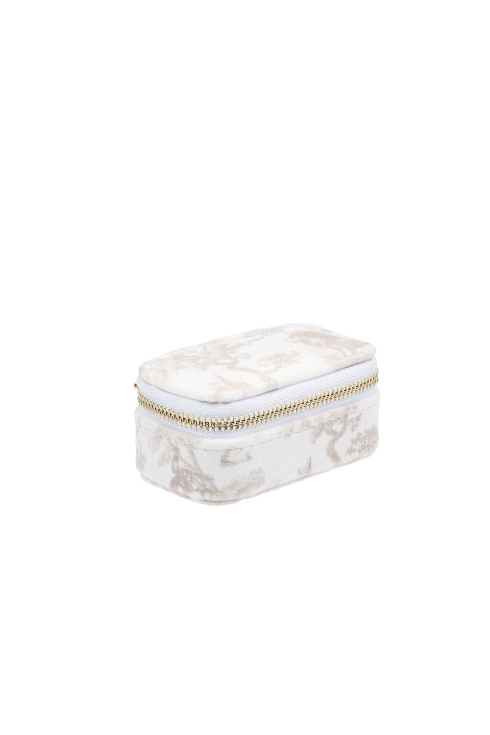 Velvet Jewellery Box Micro Sand Savannah Pattern - Beige
