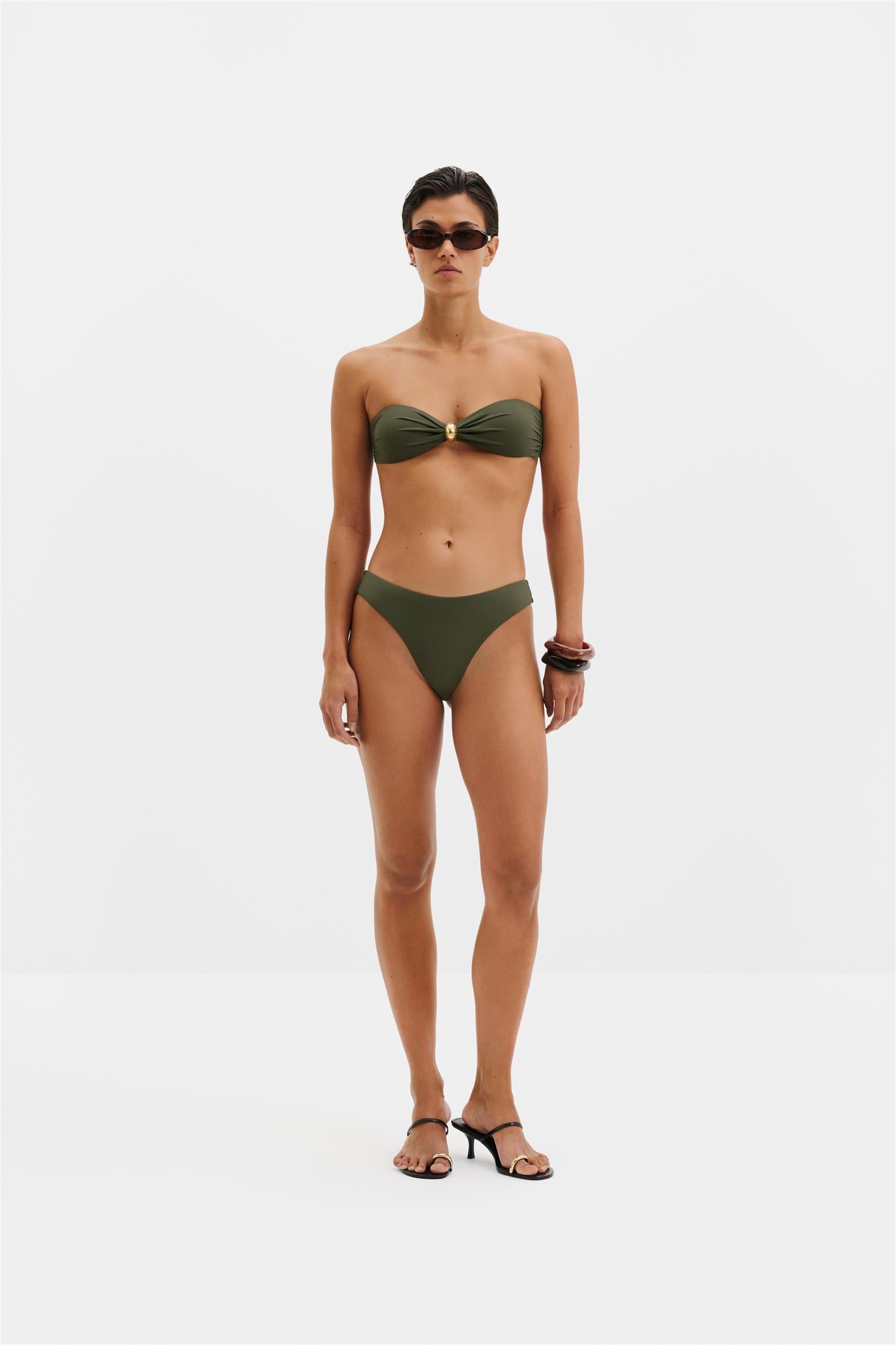 Leana low rise bikini bottoms dusty olive - Olive