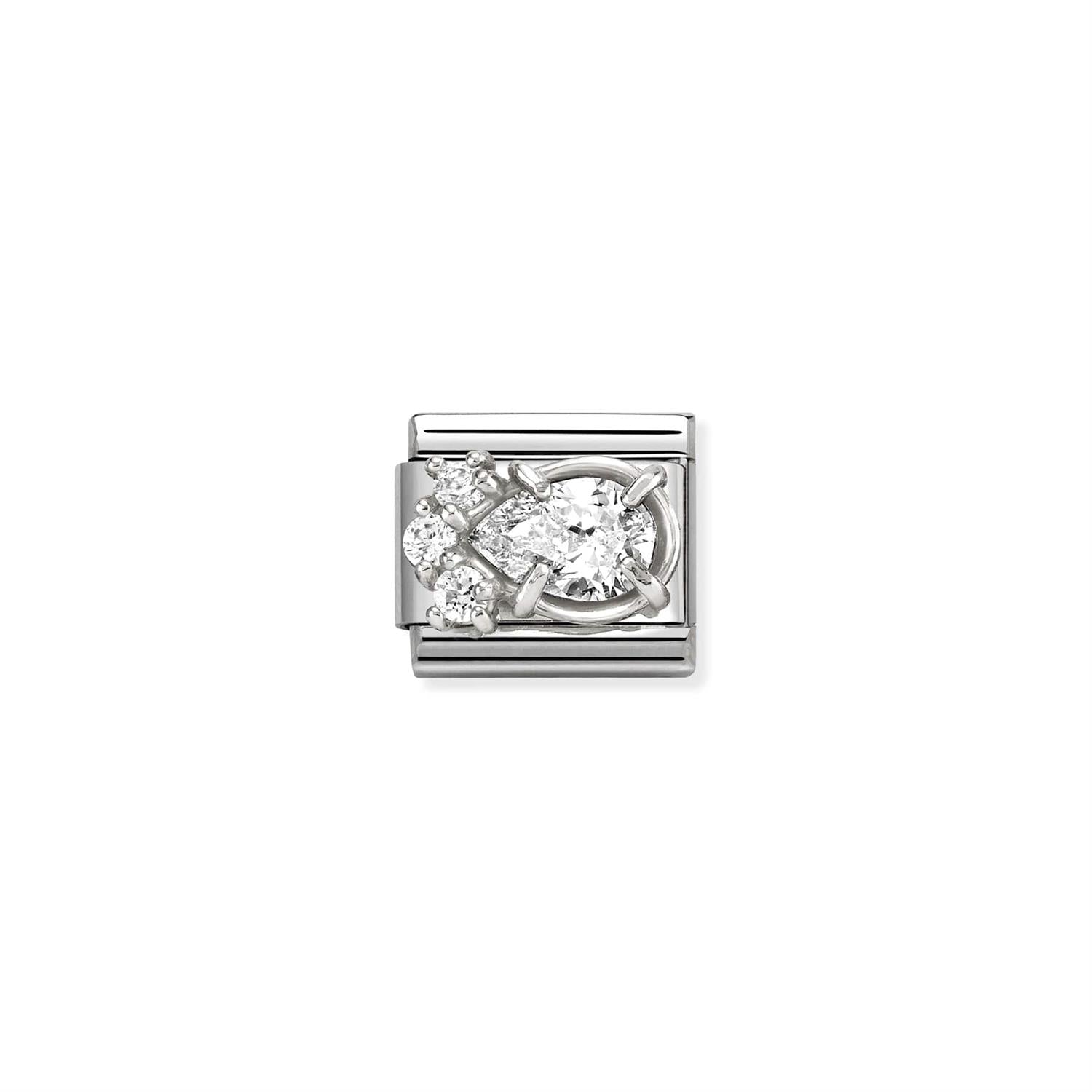 White Drop Link for Composable Bracelet - White