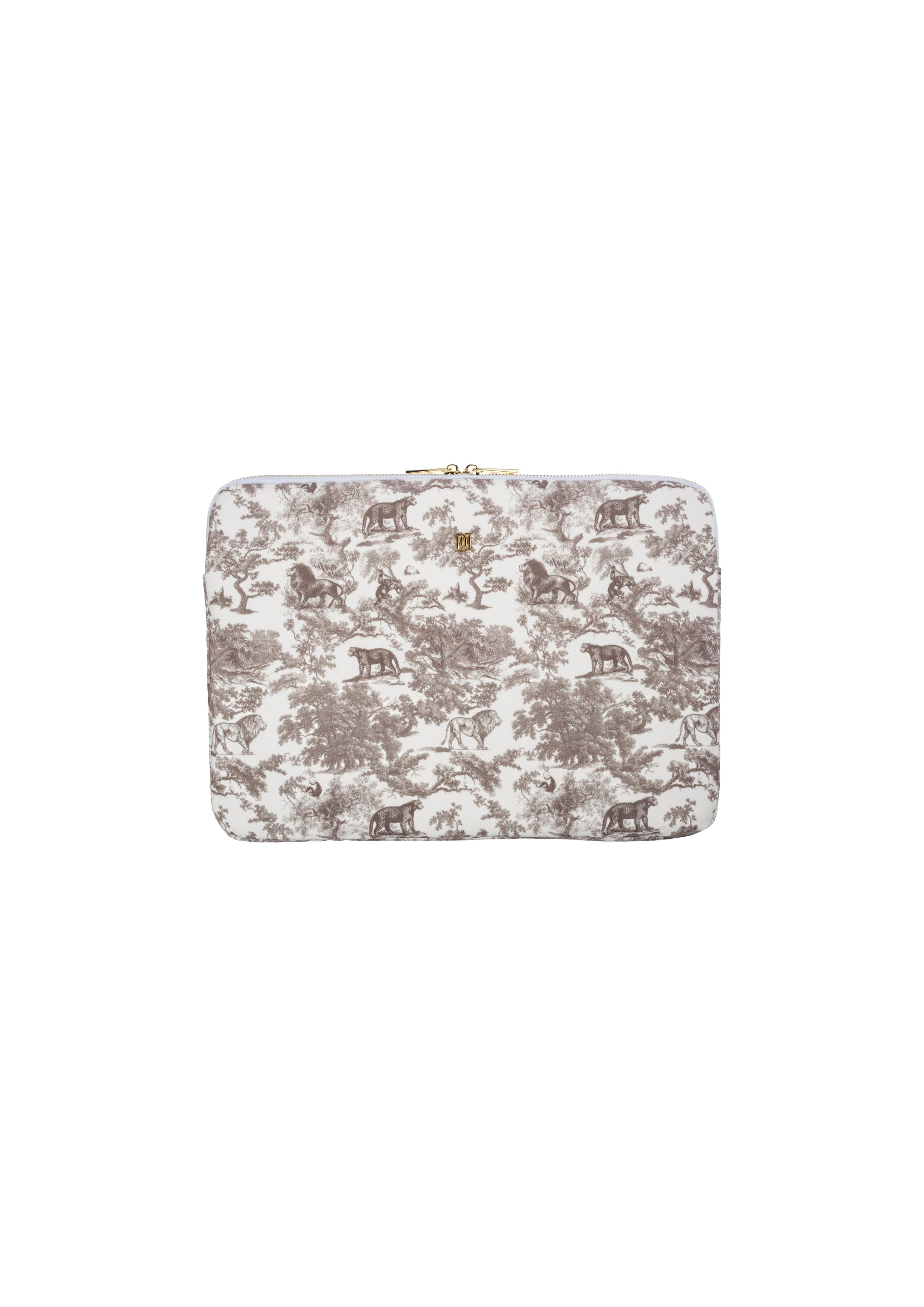 Velvet Mac Cover Warm Taupe Savannah Print - Beige