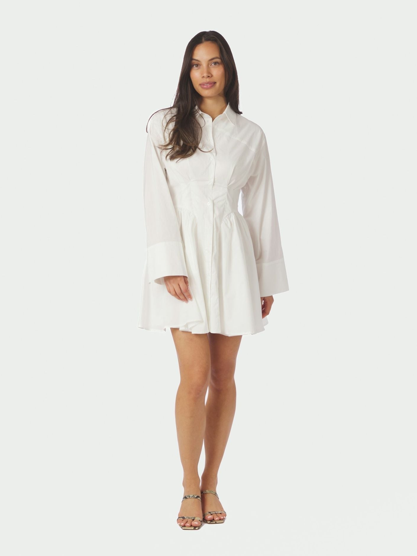 Ulissa Poplin Shirt Dress Off White - Off-White