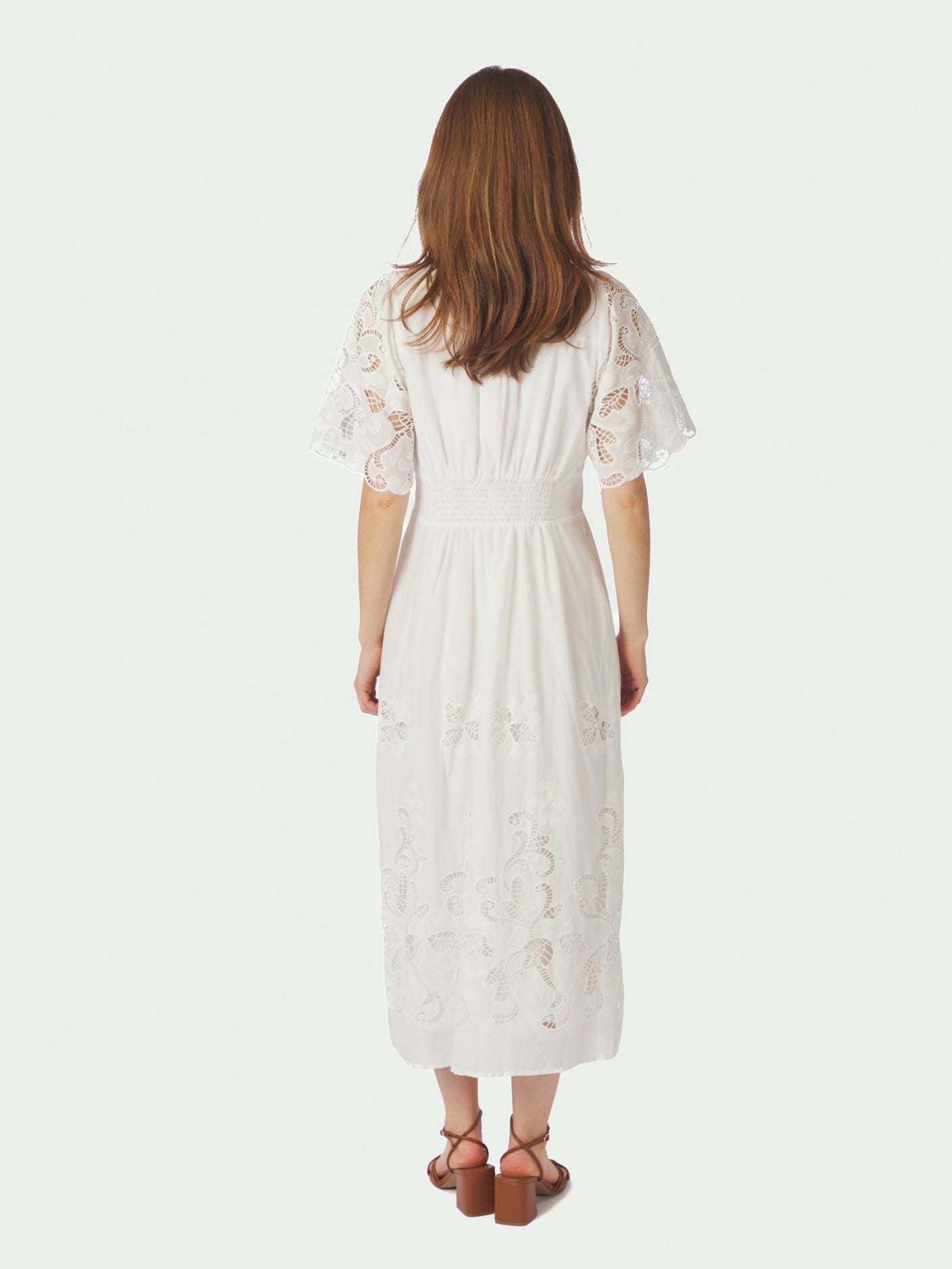 Lunette Emb Dress White - White
