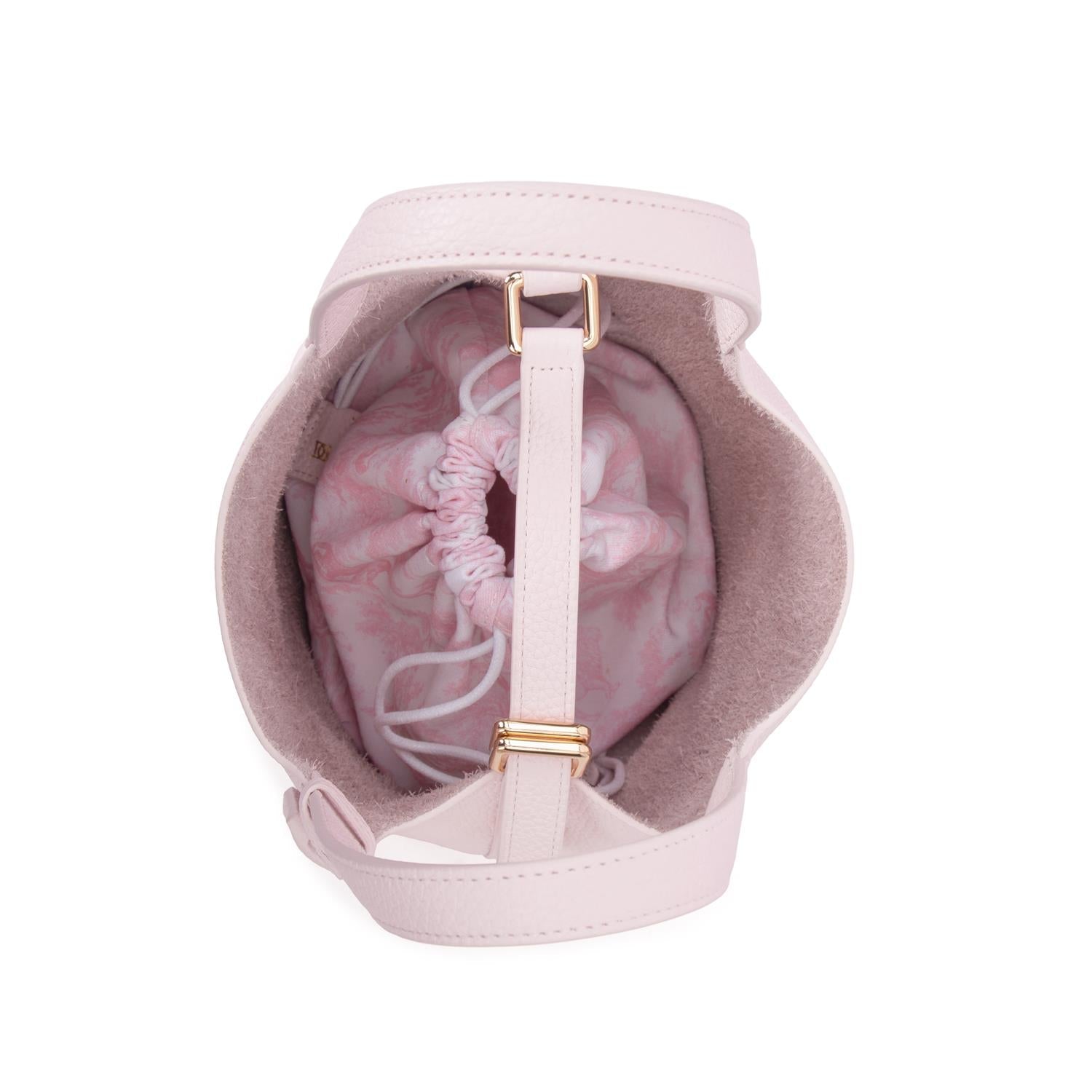Leather Bucket Bag Mini Pale Rose - Pink
