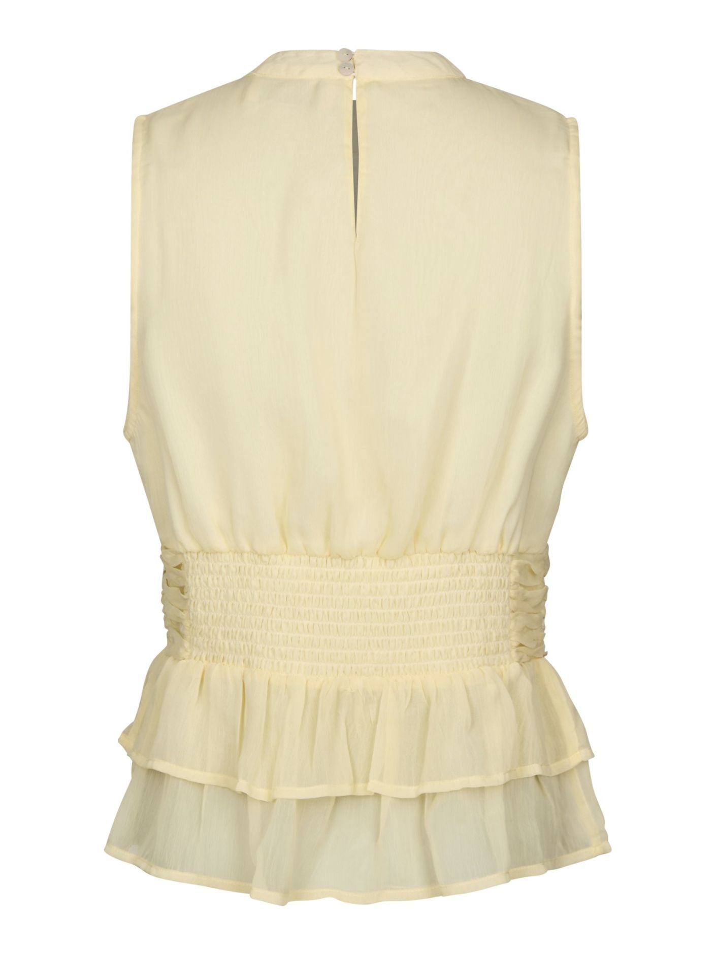 Ansol Solid Chiffon Top Light Yellow - Cream