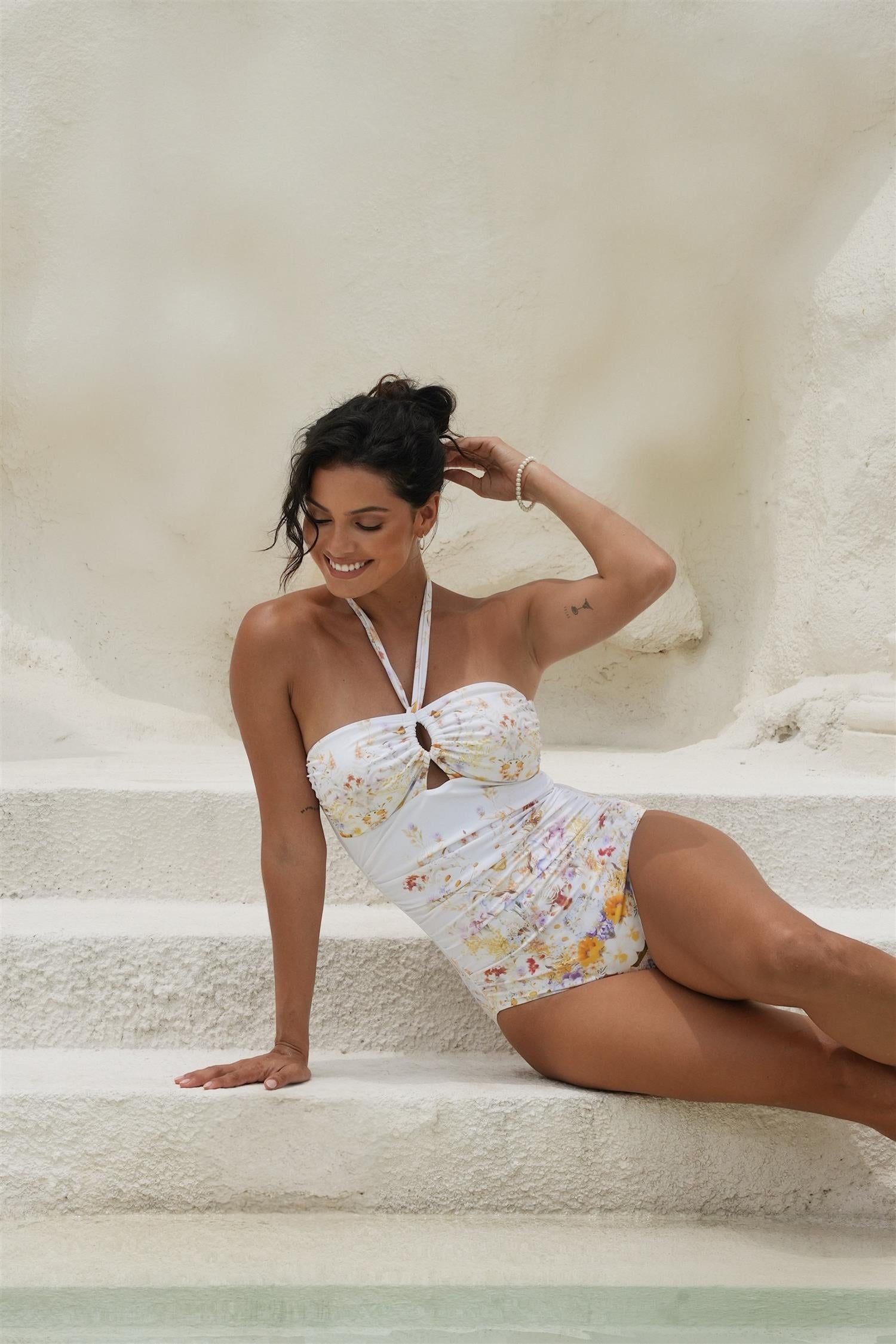 Prudence Swimsuit Misty Garden - White