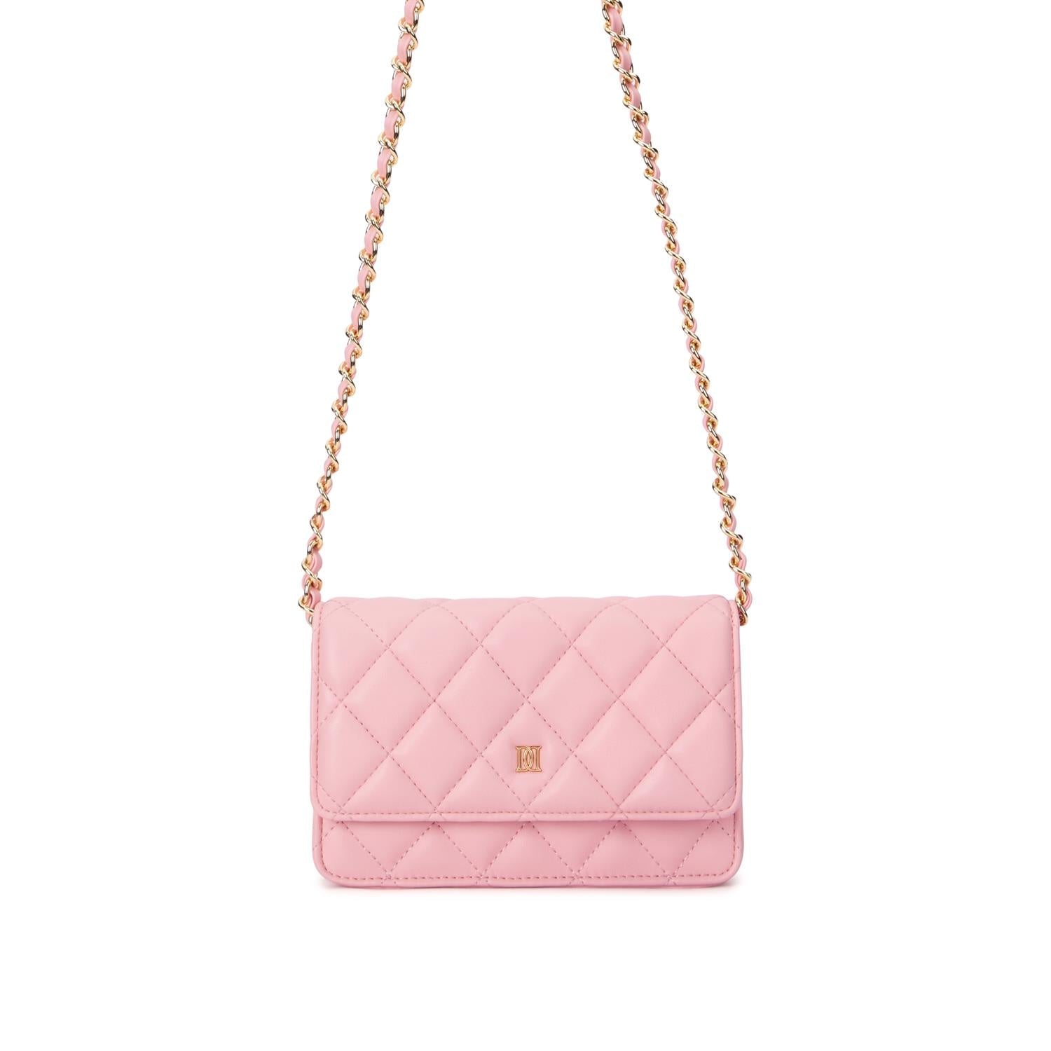 Leather Quilted Mini Bag Pale Rose - Pink