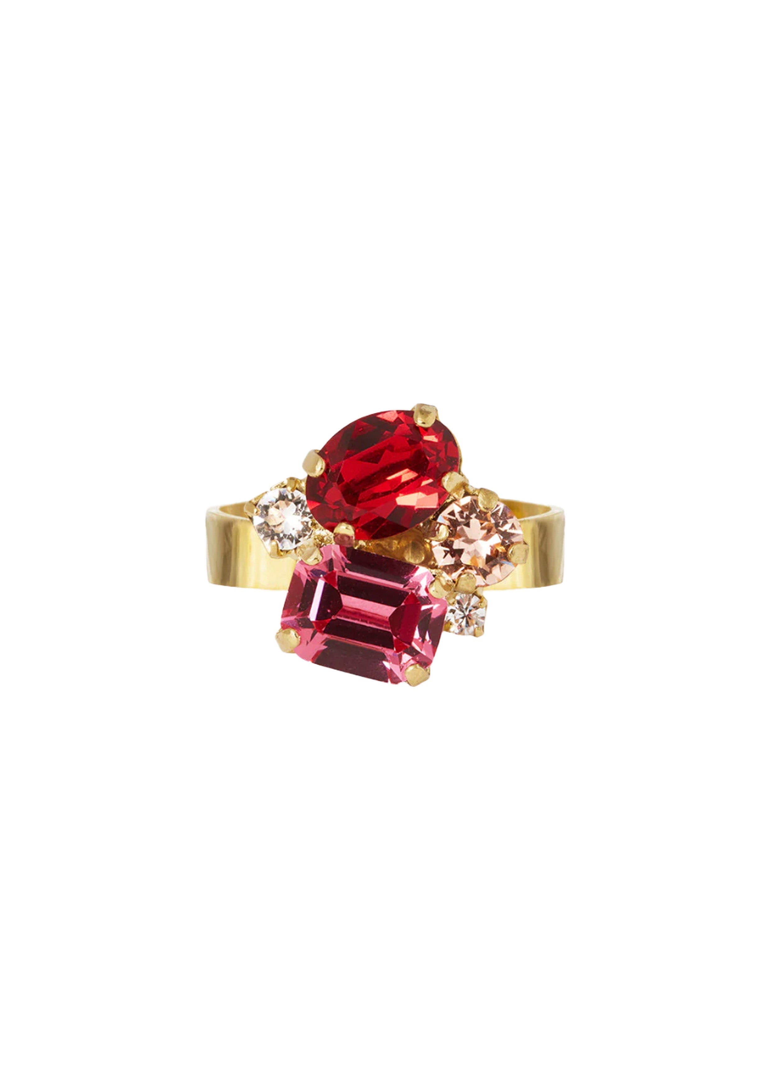 Petite Carolina Ring Gold Scarlet Combo - Gold