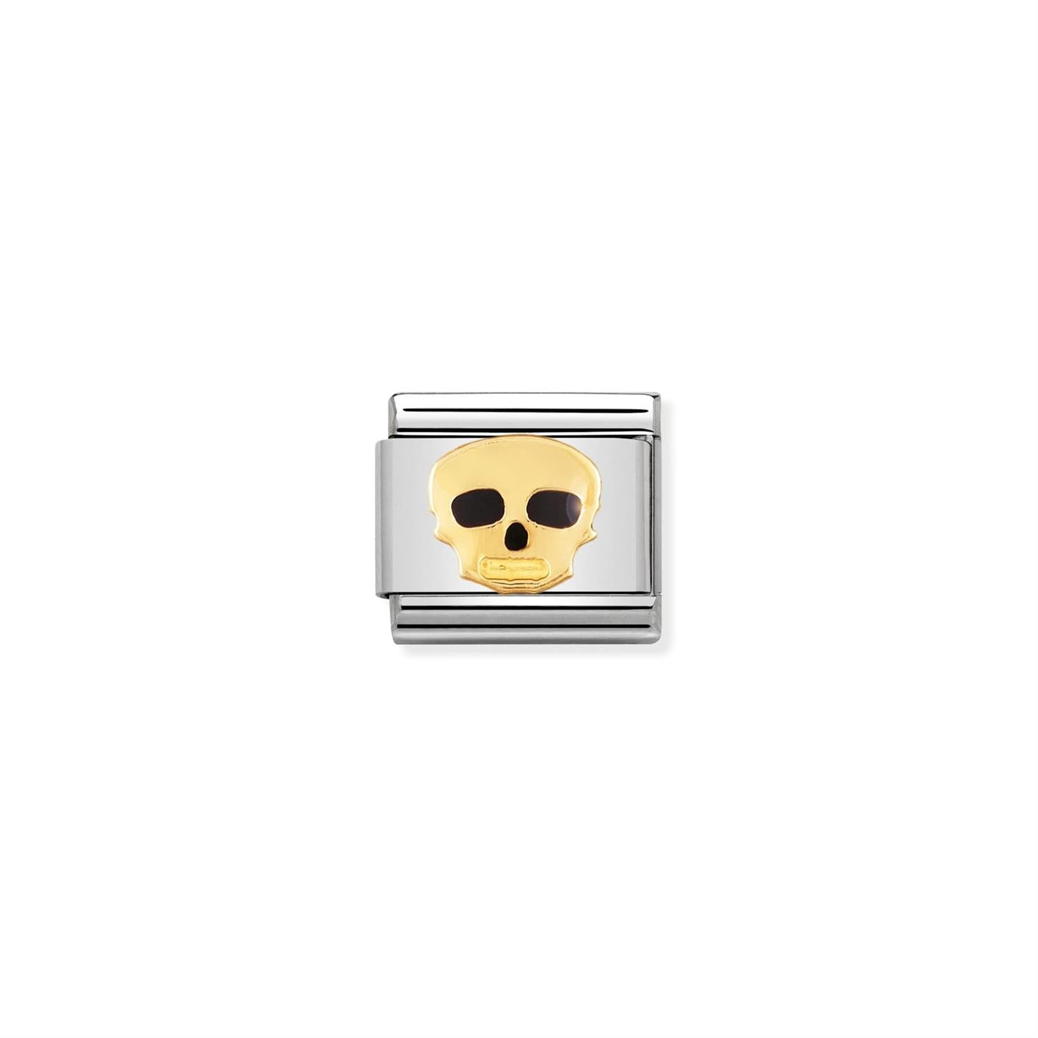 Skull Gold Link Charm - Silver
