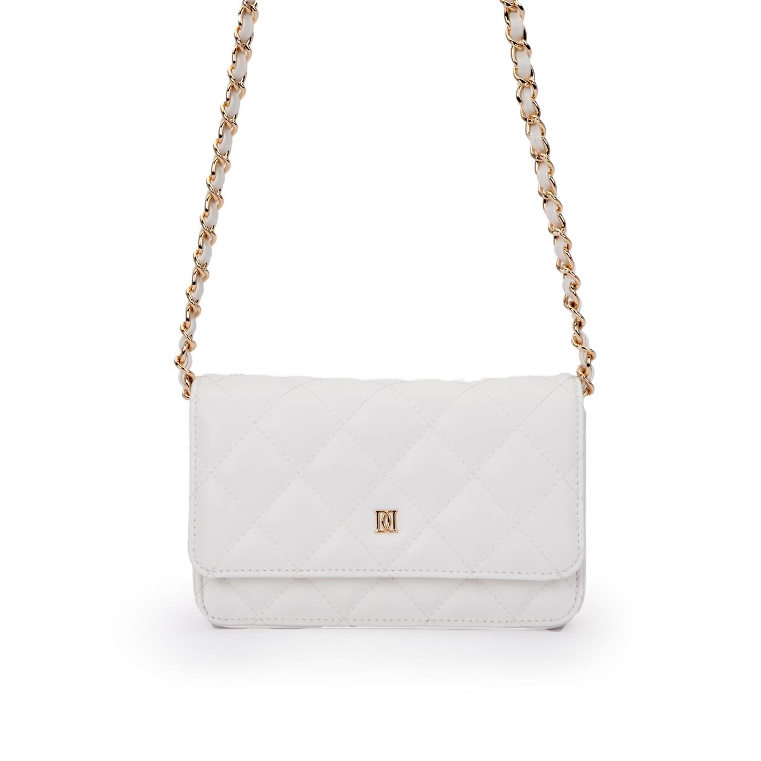 Leather Quilted Mini Bag Off White - Off-White