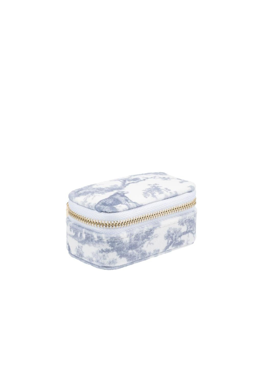 Velvet Jewellery Box Micro Country Blue Savannah Pattern - Sky Blue
