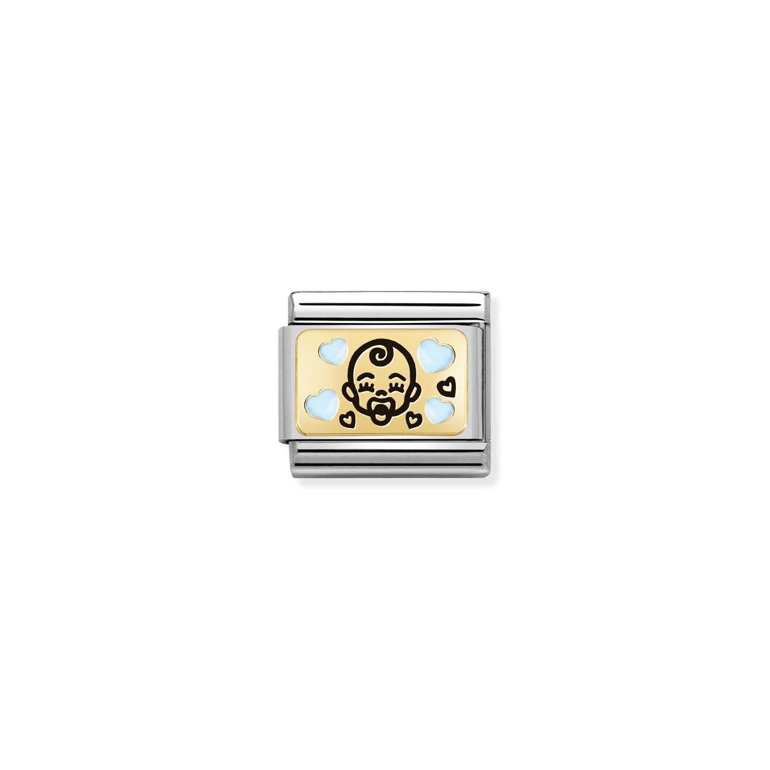 Light Blue Baby Charm Link - Silver