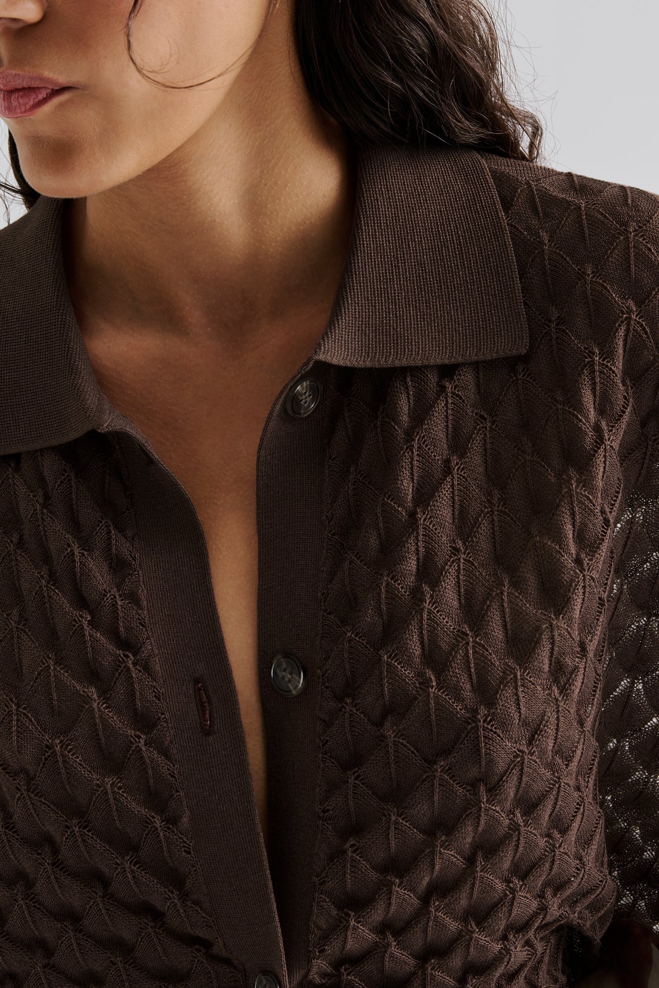 Moa oversized knitted shirt chocolate - Chocolate