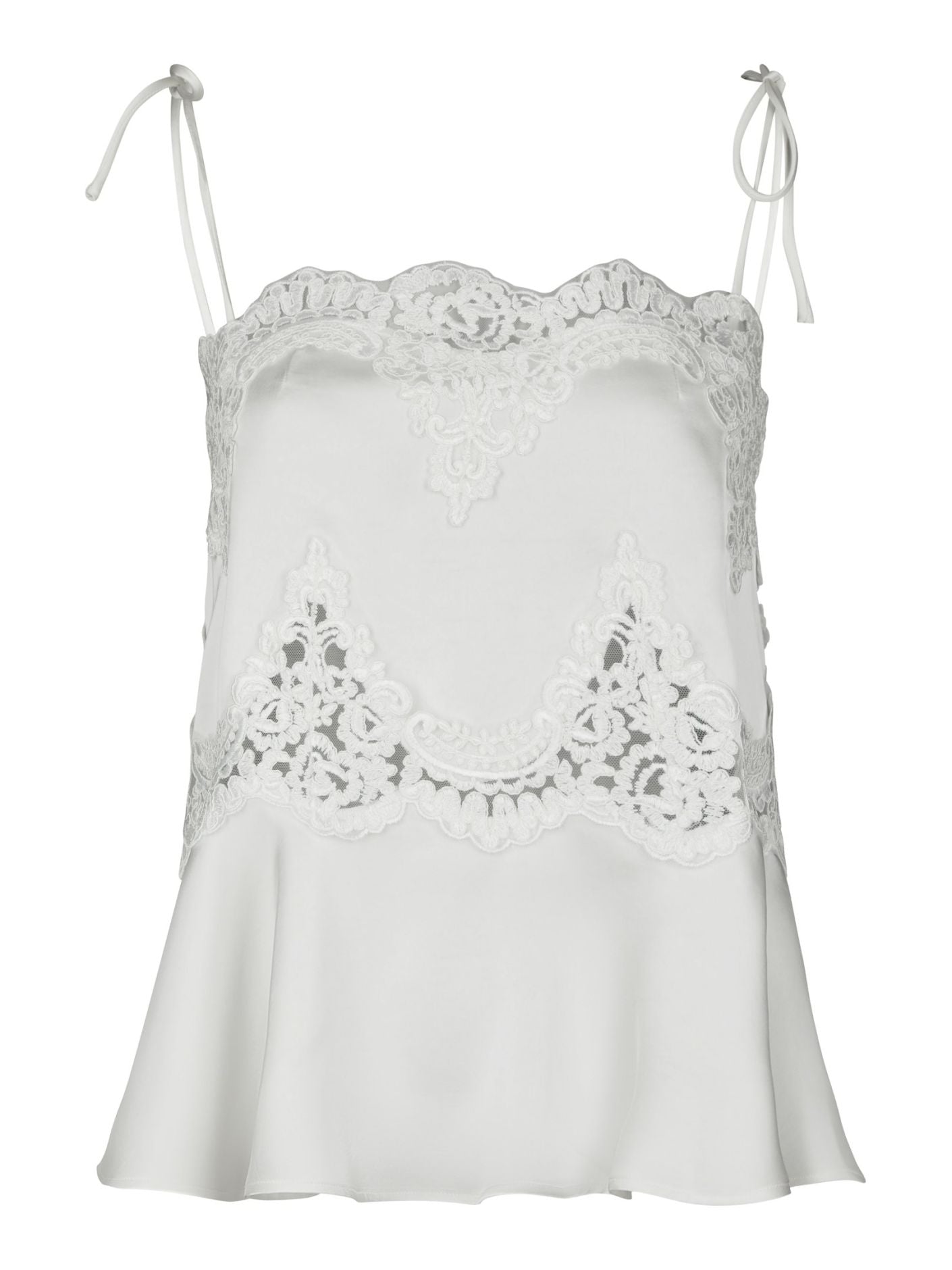 Kaela Heavy Sateen Lace Top Pearl - Off-White