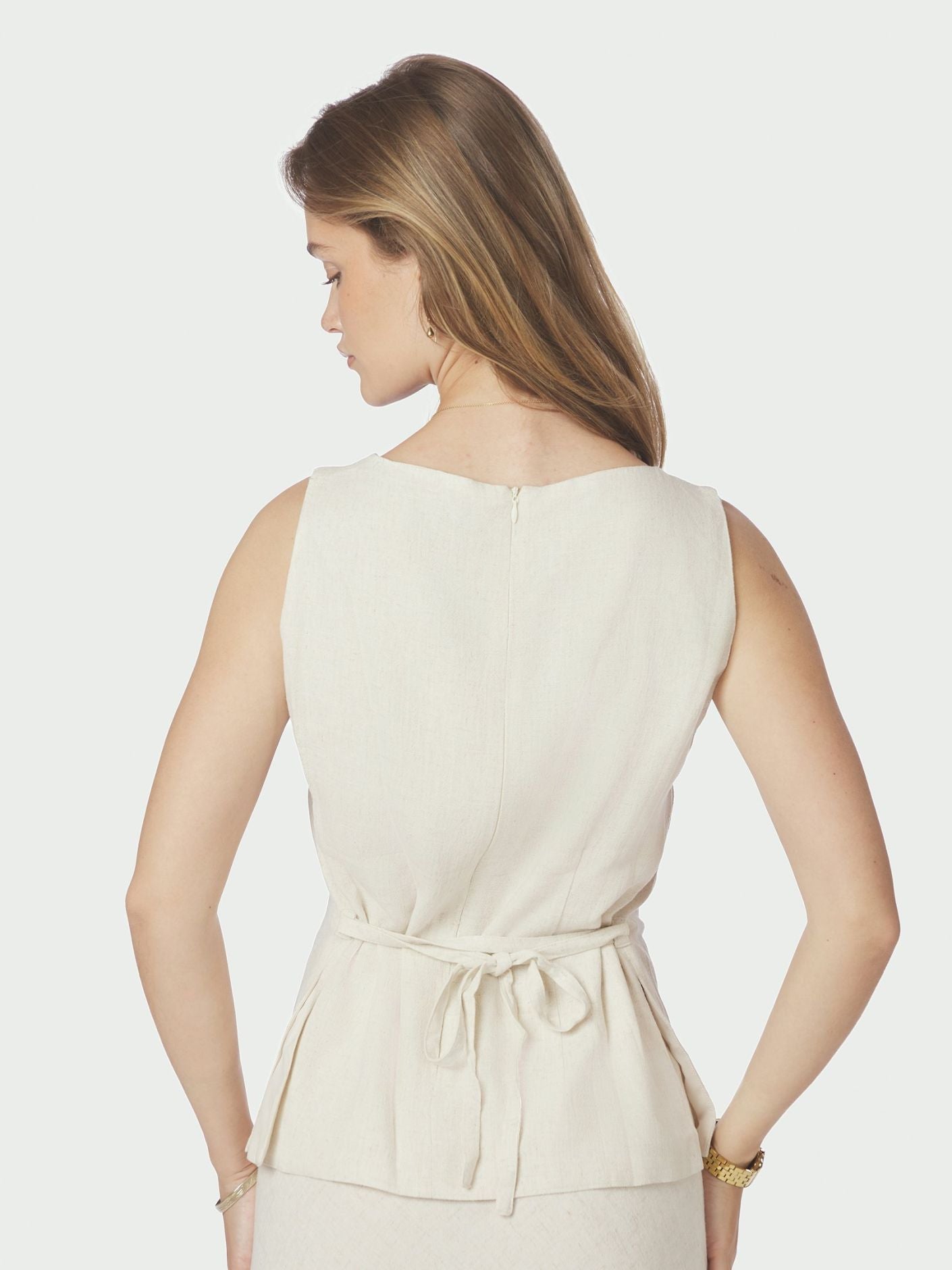 Nassa Linen Top Natural - Beige