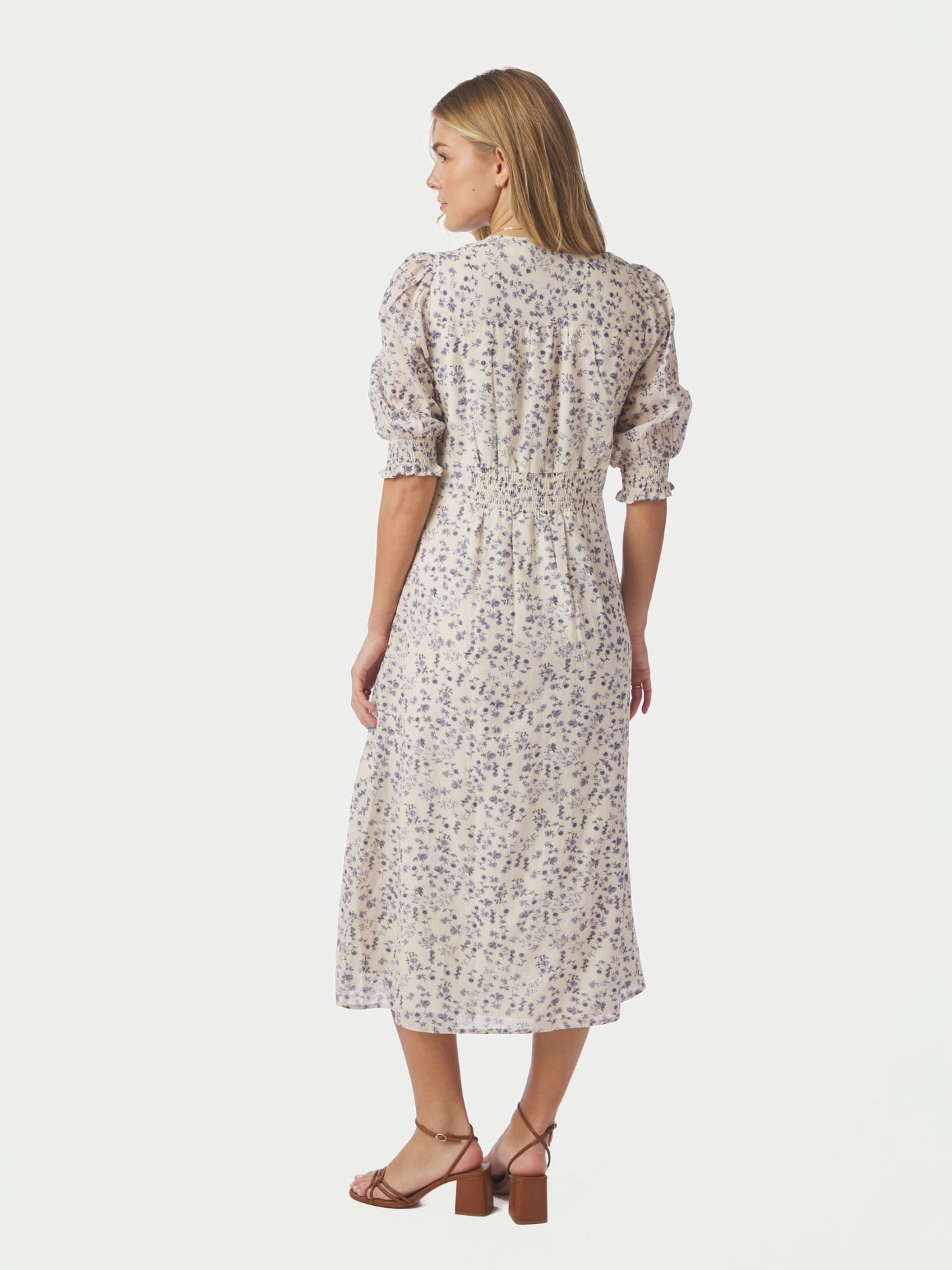Valley Structure Flower Dress Off White - Off-White