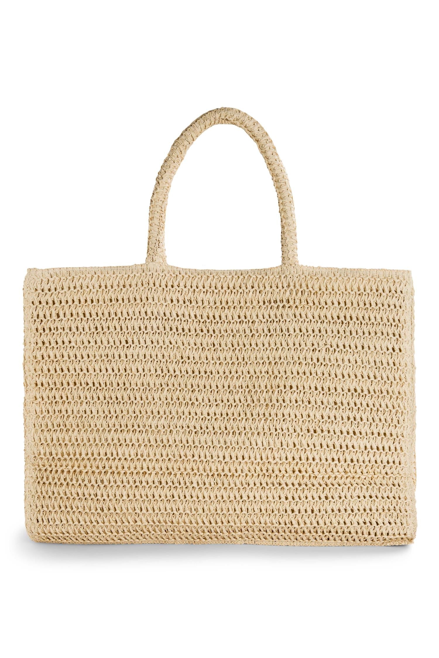 Lene Straw Bag Beige - Beige