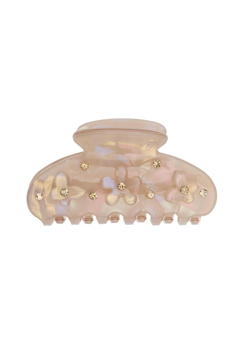 Flower & Butterfly Hair Claw Small Sand - Beige