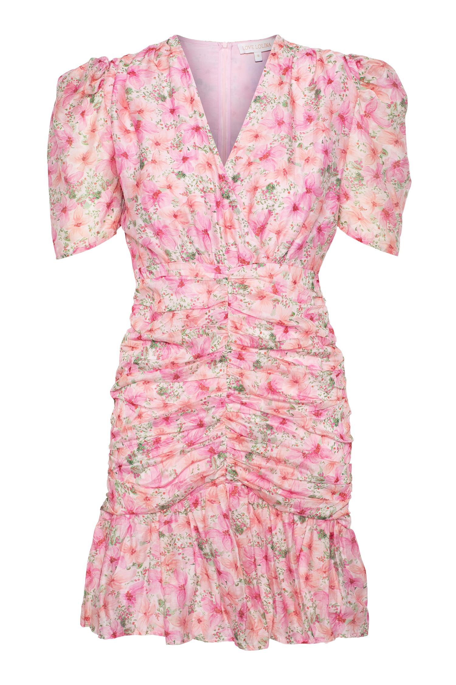 Jenna Mini Dress Garden Serenade - Pink