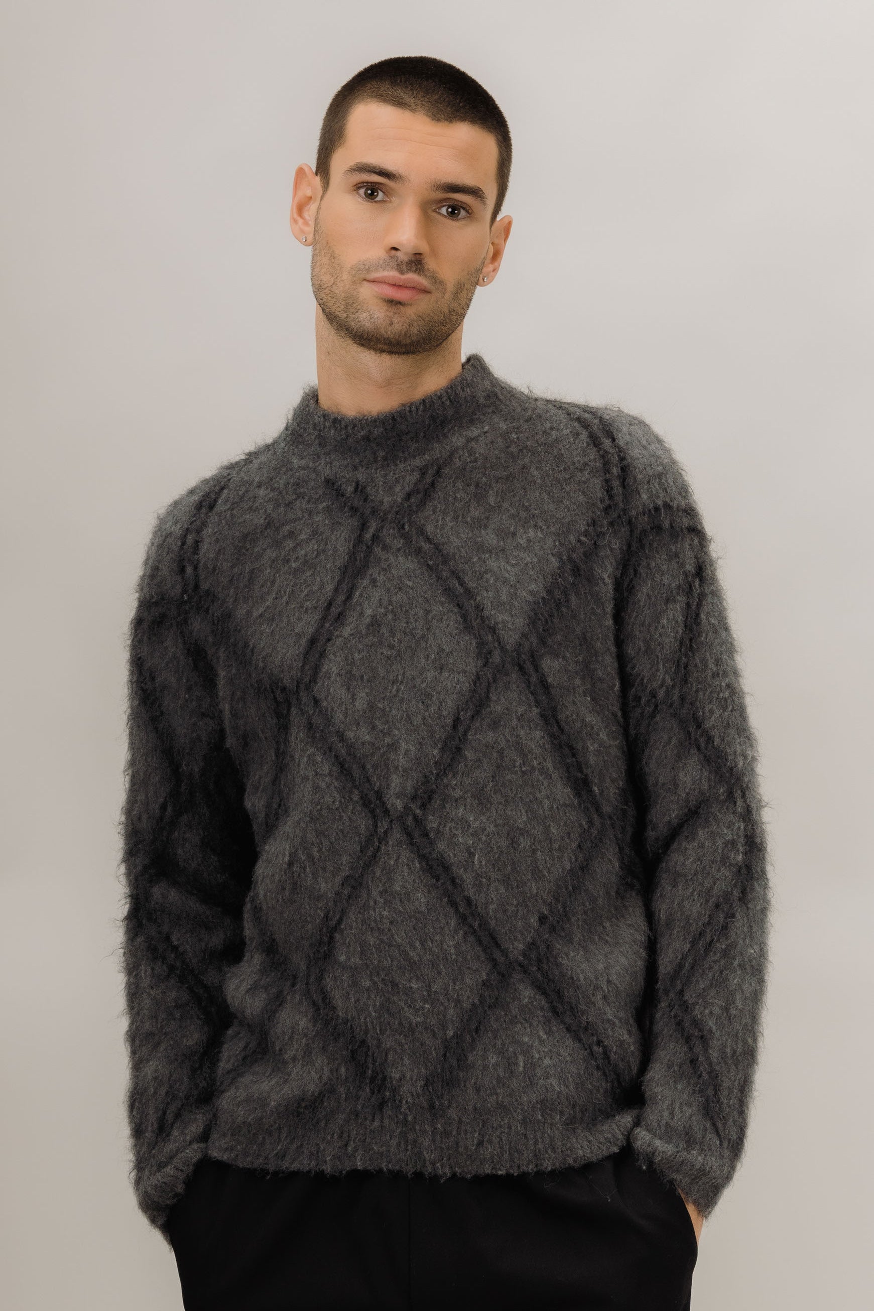 Bowen Reversible Sweater - Charcoal