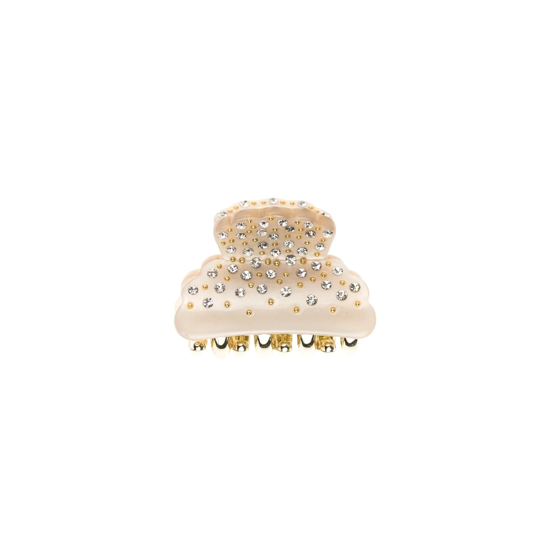 Crystal Hair Claw Small Sand - Beige