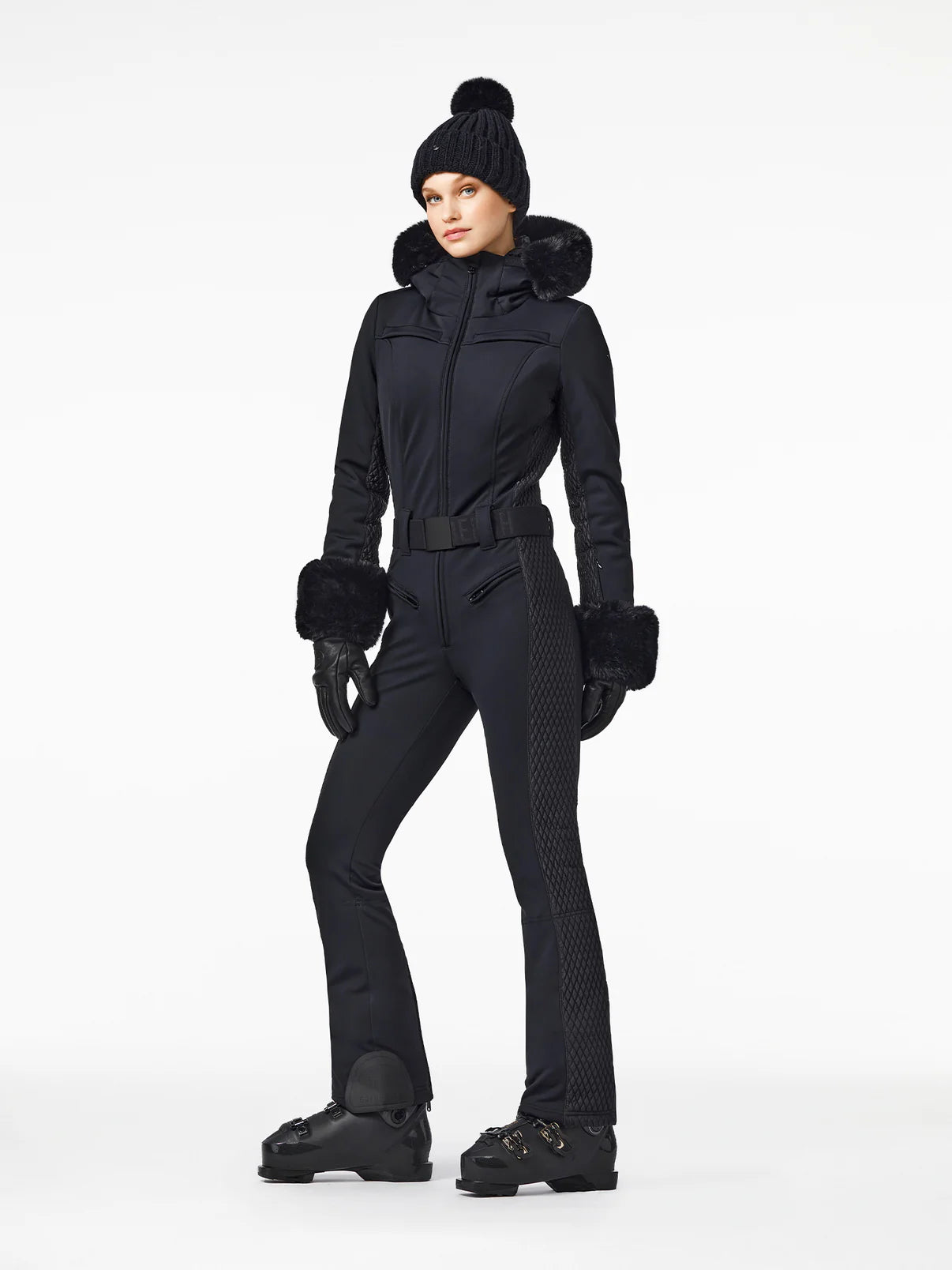 Angele Faux Border Ski Suit Black - Black