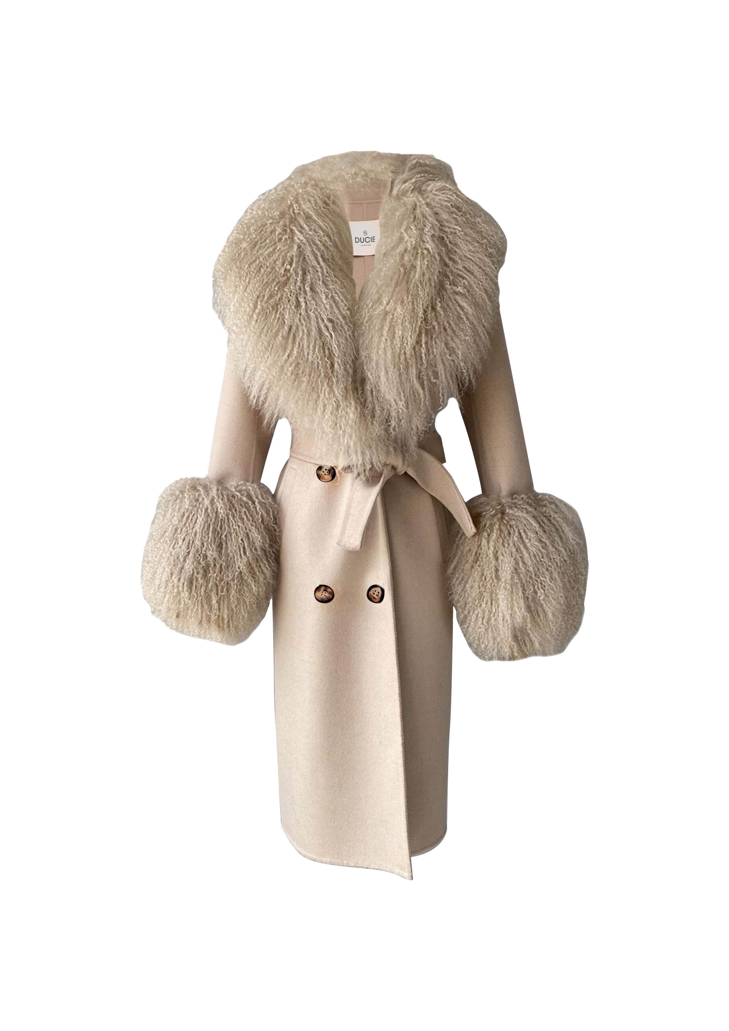 Marta Mongolian Beige Coat - Beige