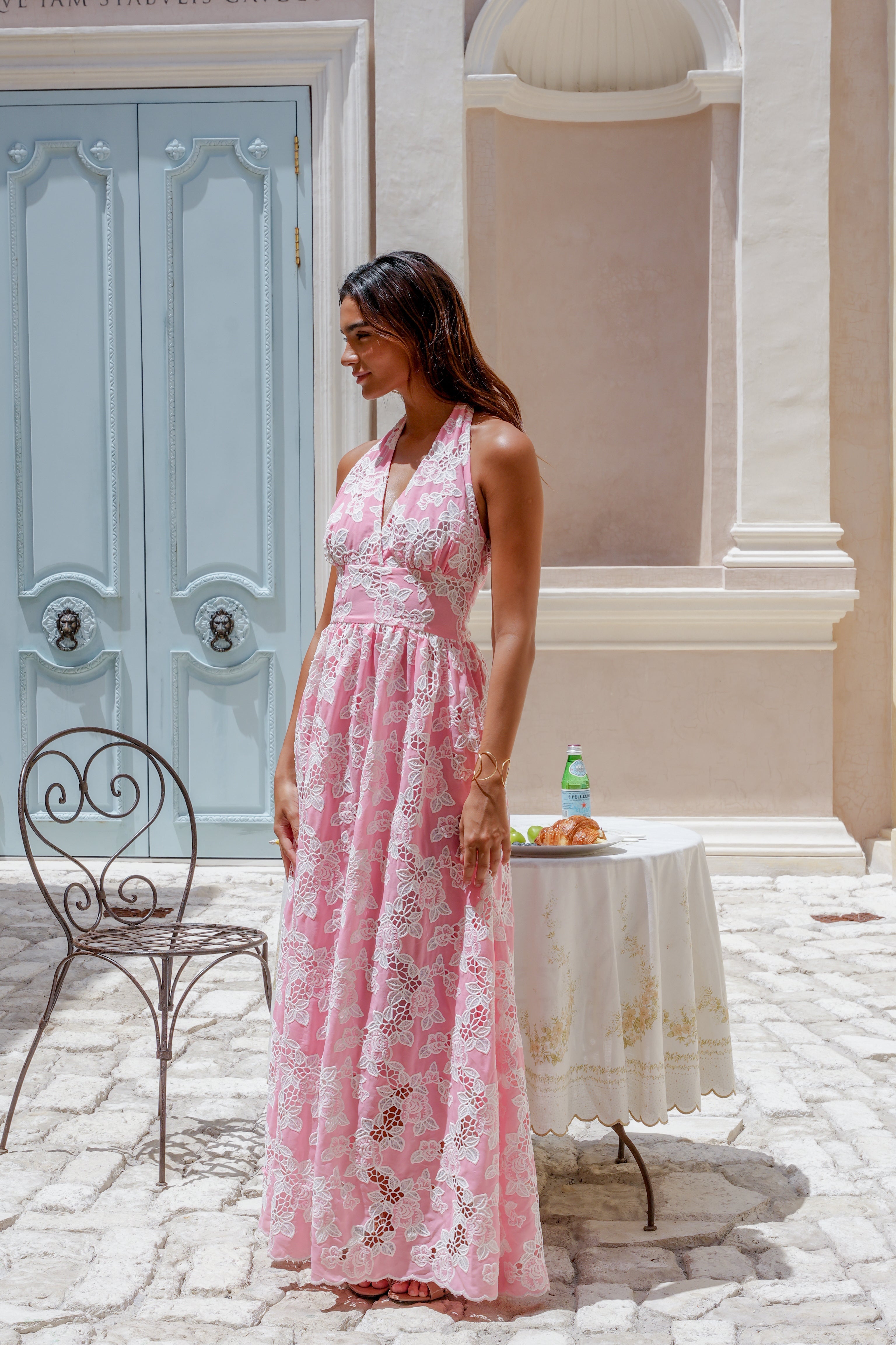 Evelyn Maxi Dress Blush Floral - Pink