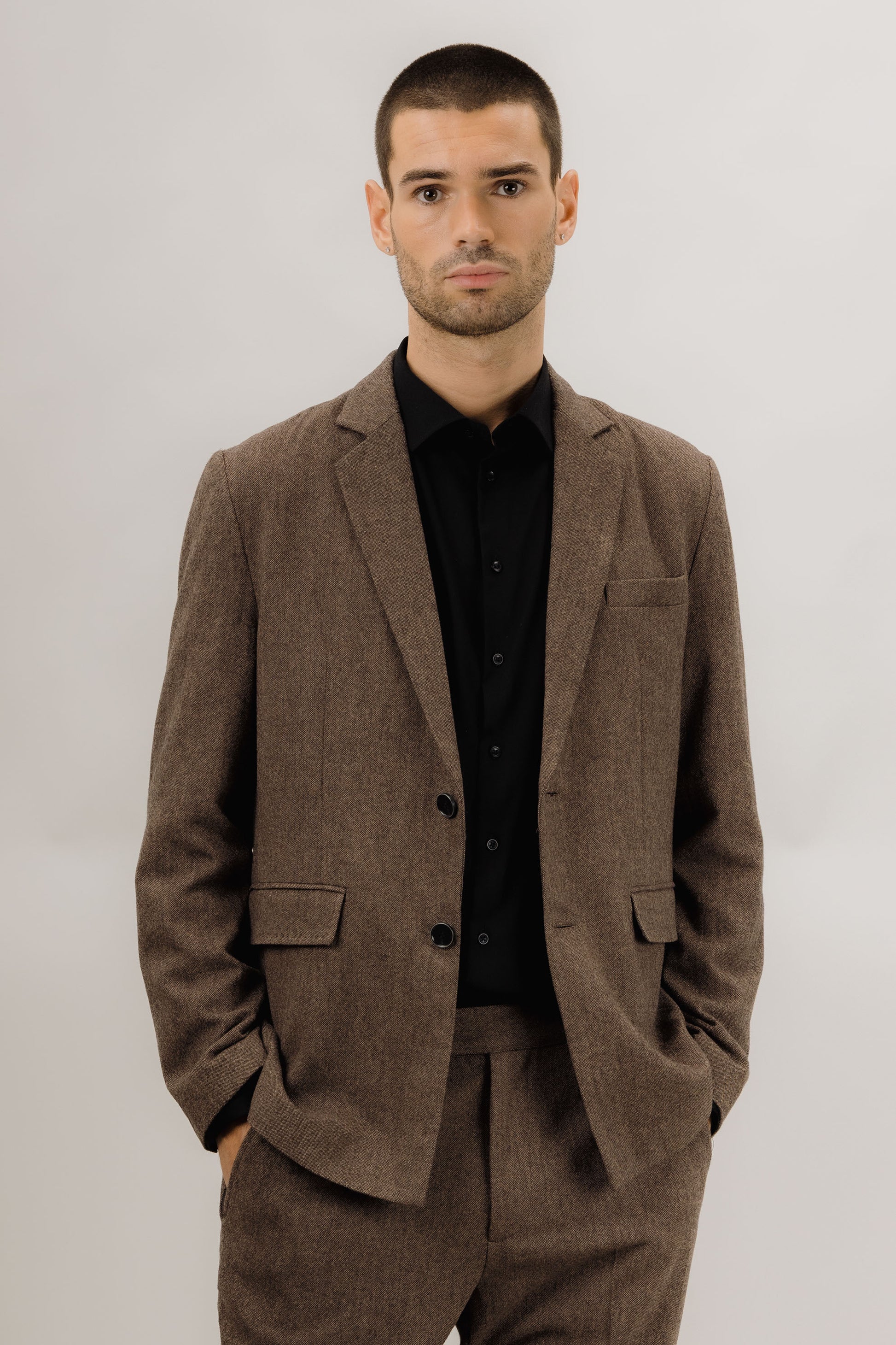 Gray blazer - Chocolate