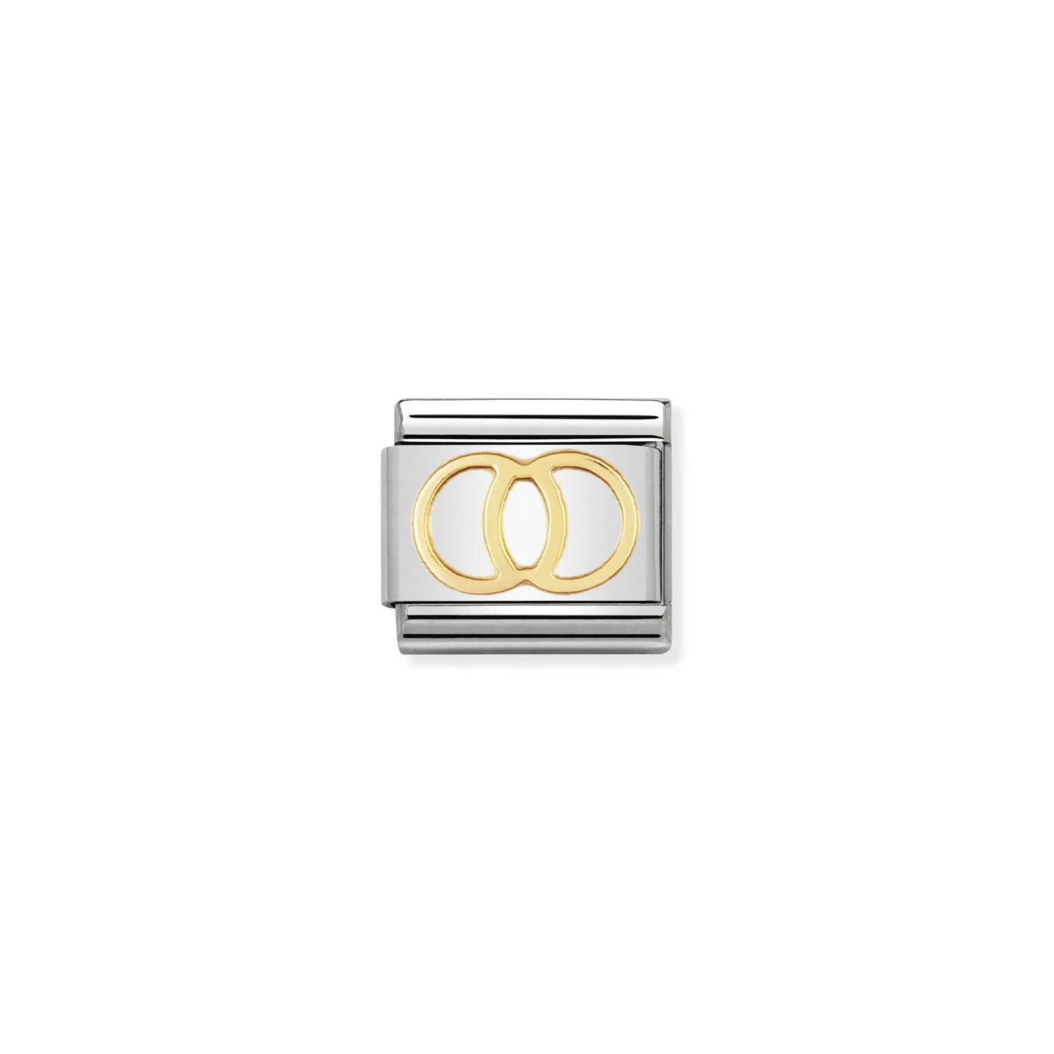 Wedding Rings Gold Link Charm - Silver