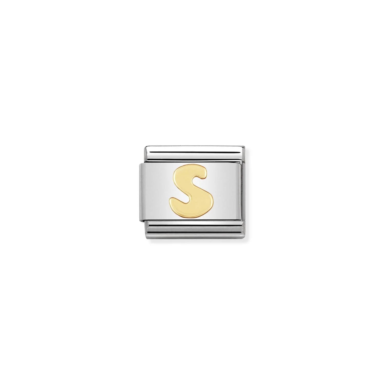 Letter S Gold Link Charm - Silver