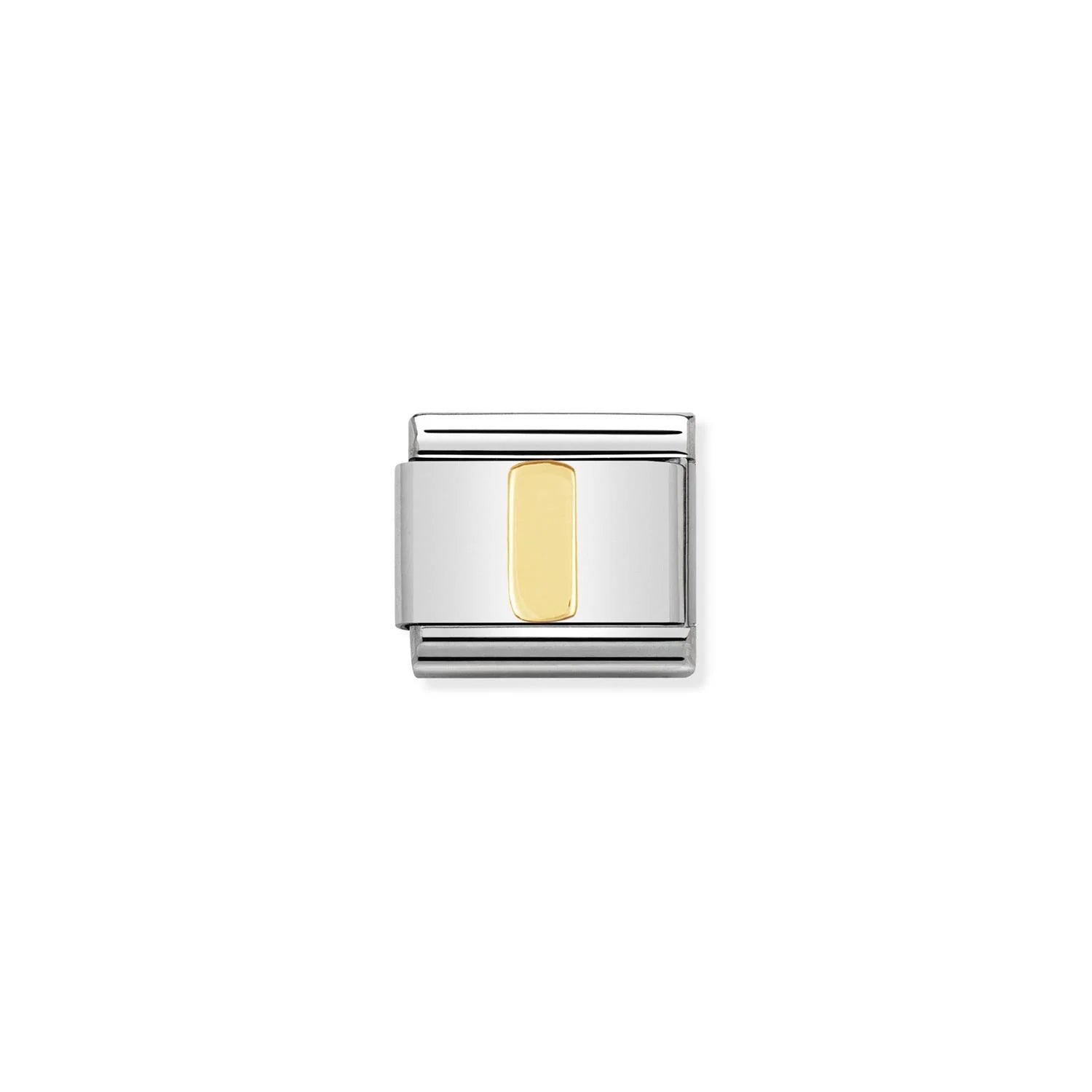 Letter I Gold Link Charm - Silver