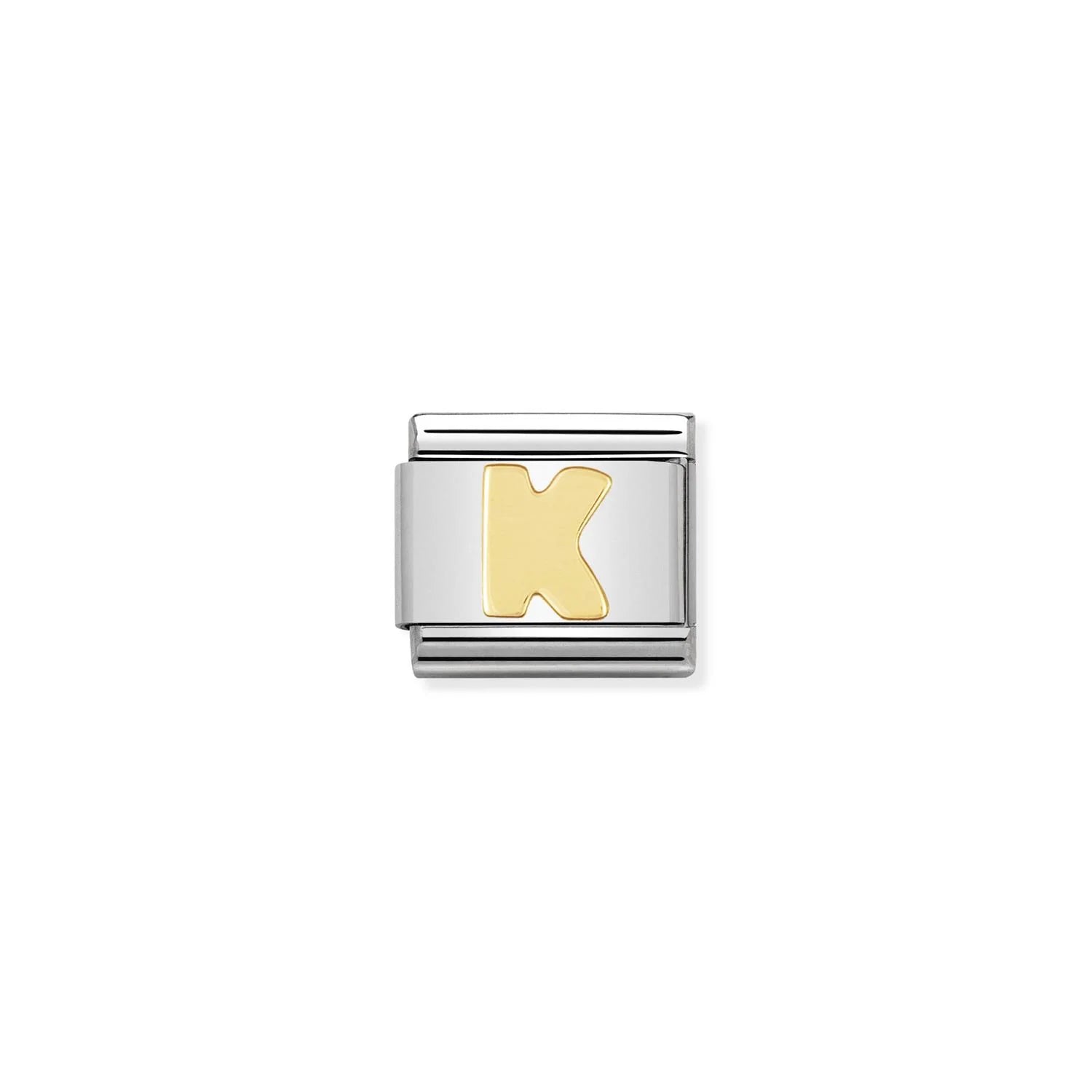 Letter K Gold Link Charm - Silver