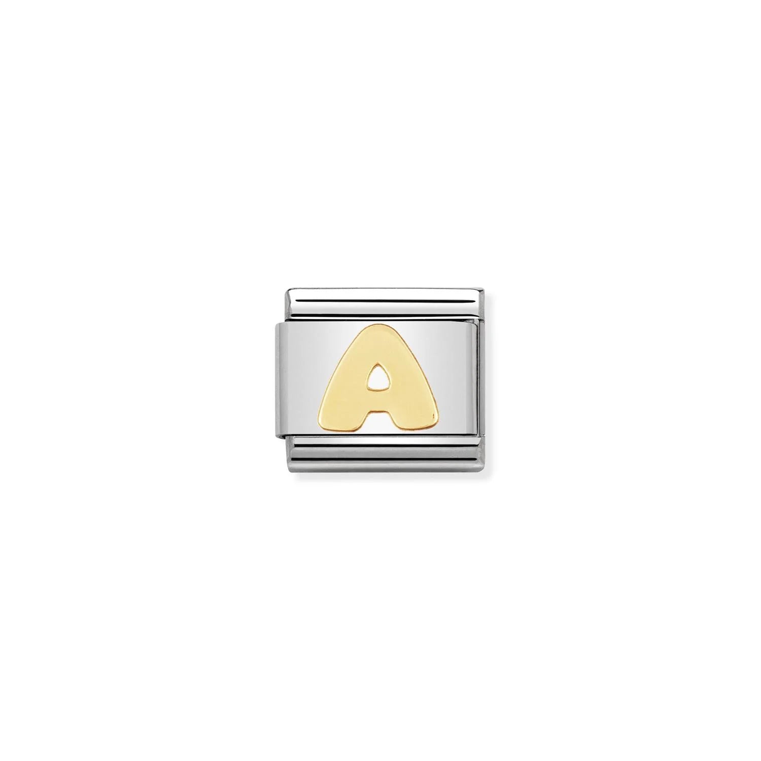 Letter A Gold Link Charm - Silver