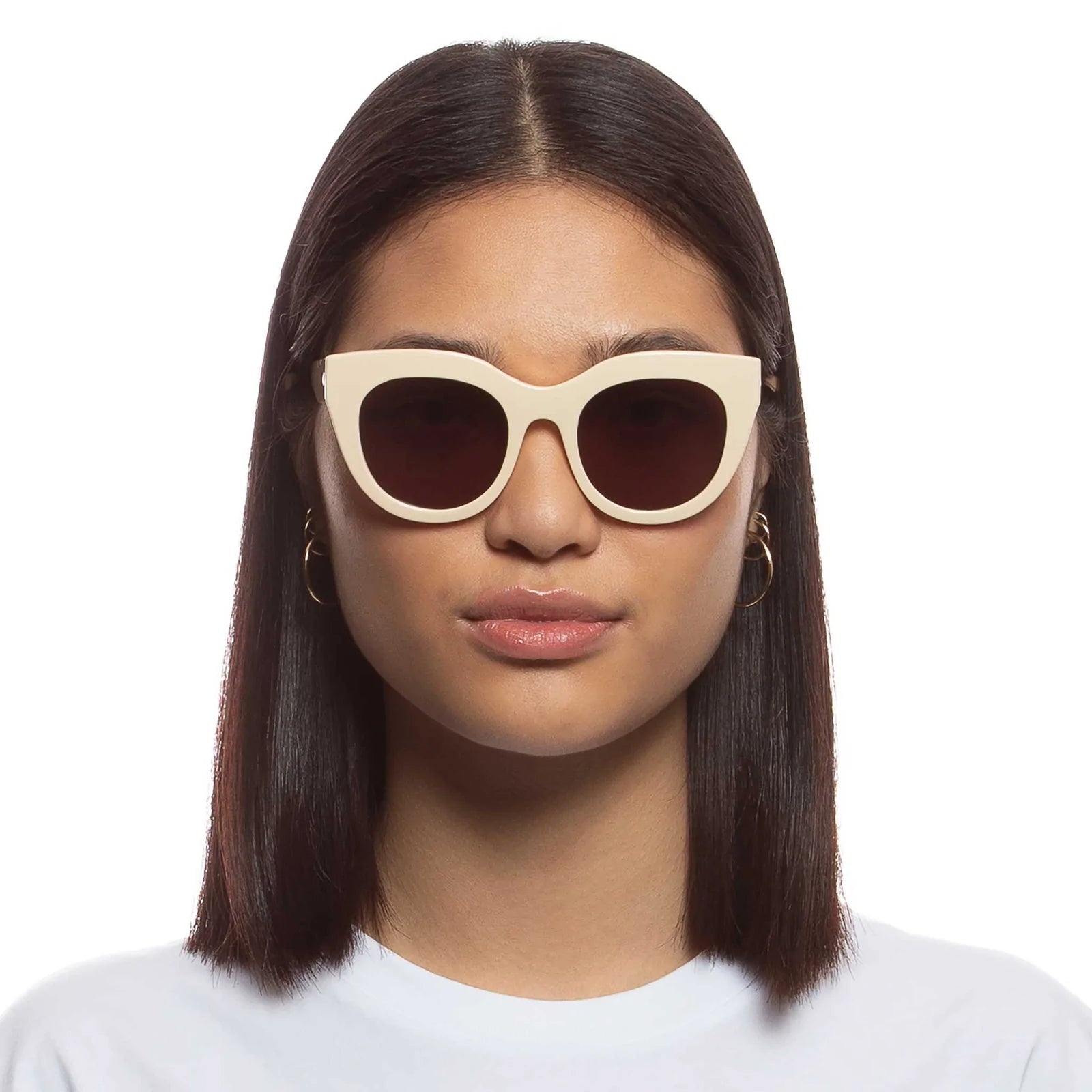 Le Hitz Air Heart Ivory Sunglasses - Ivory