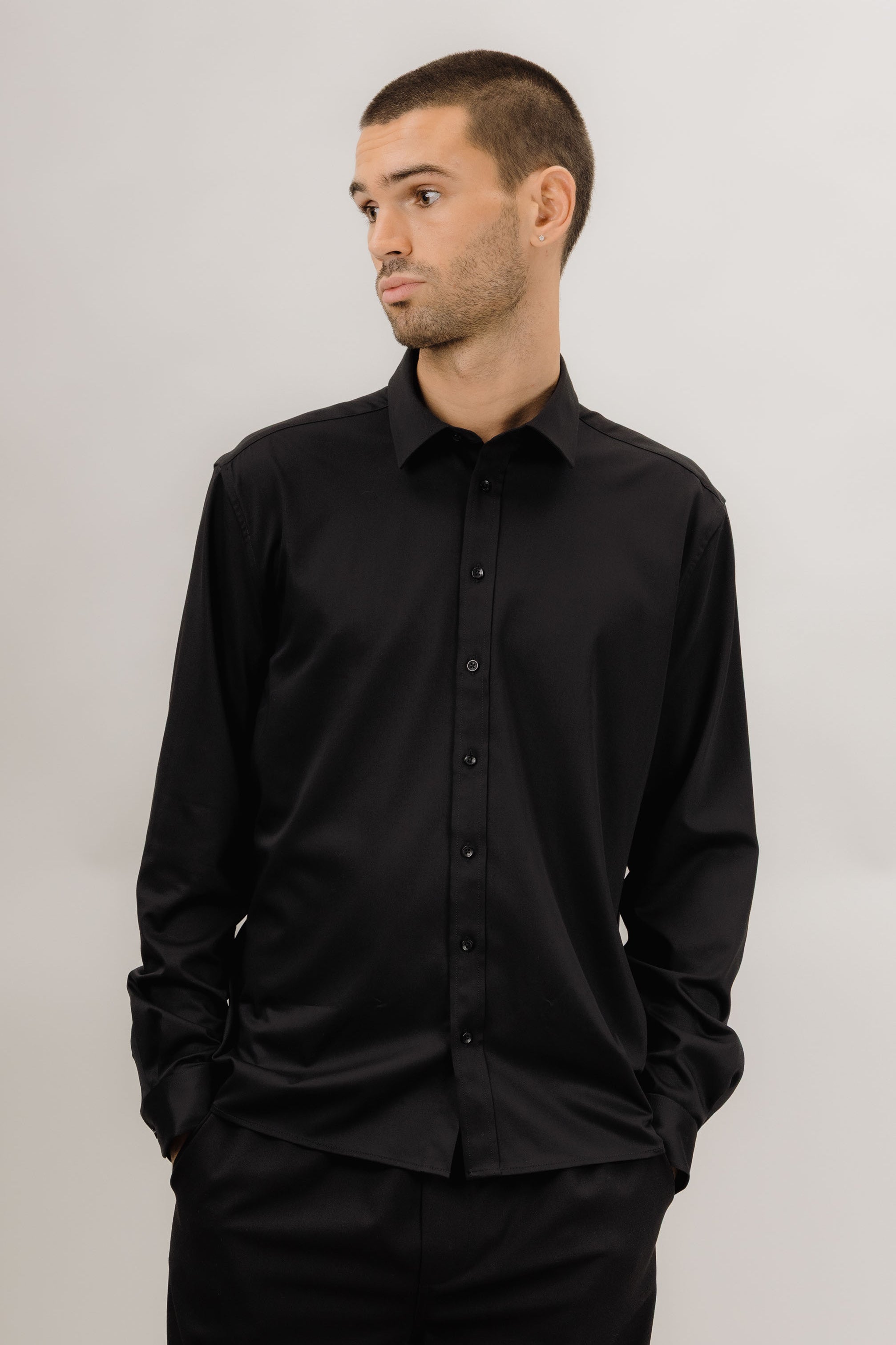 Nigel LS Shirt - Black