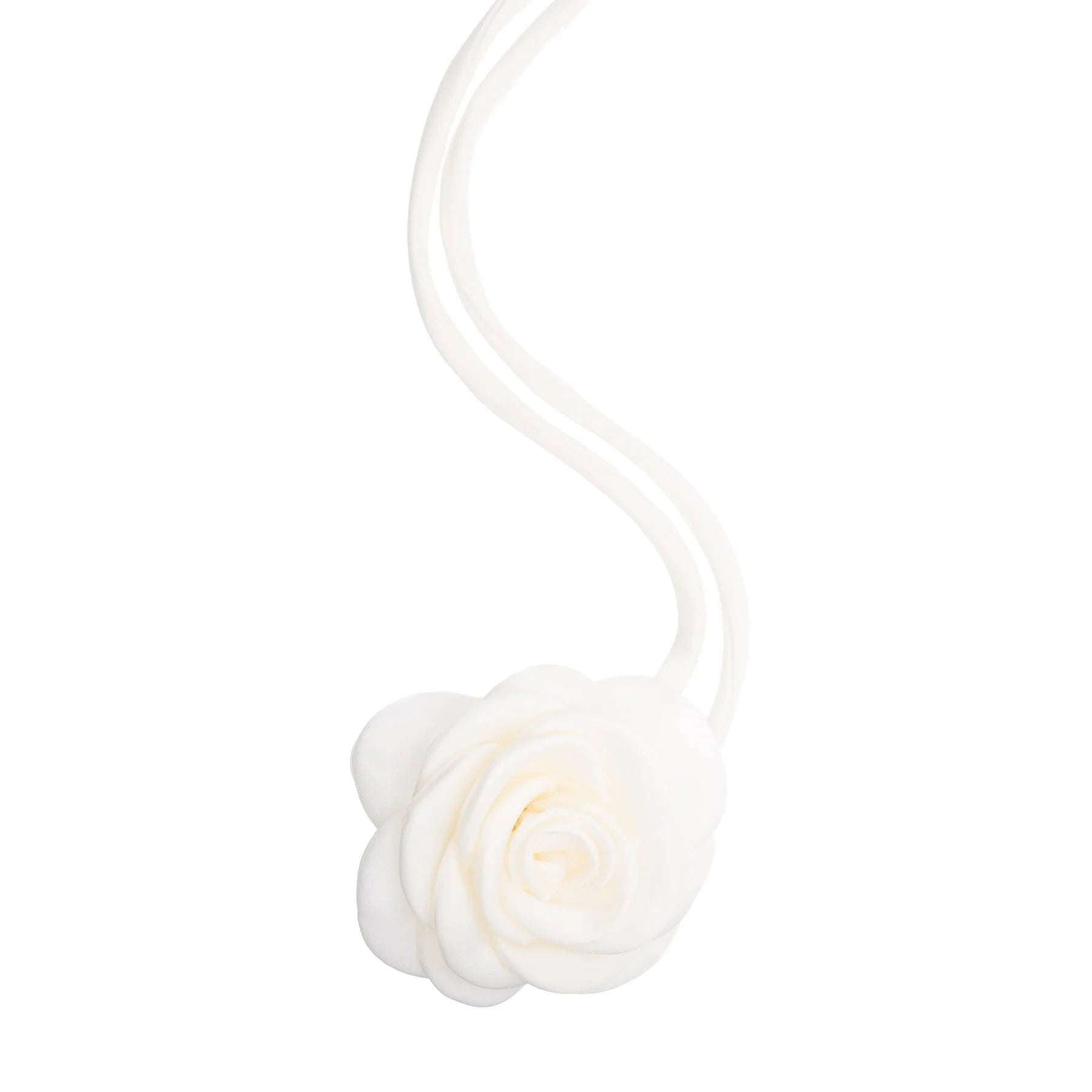 Satin Rose Brooch Off White - Off-White