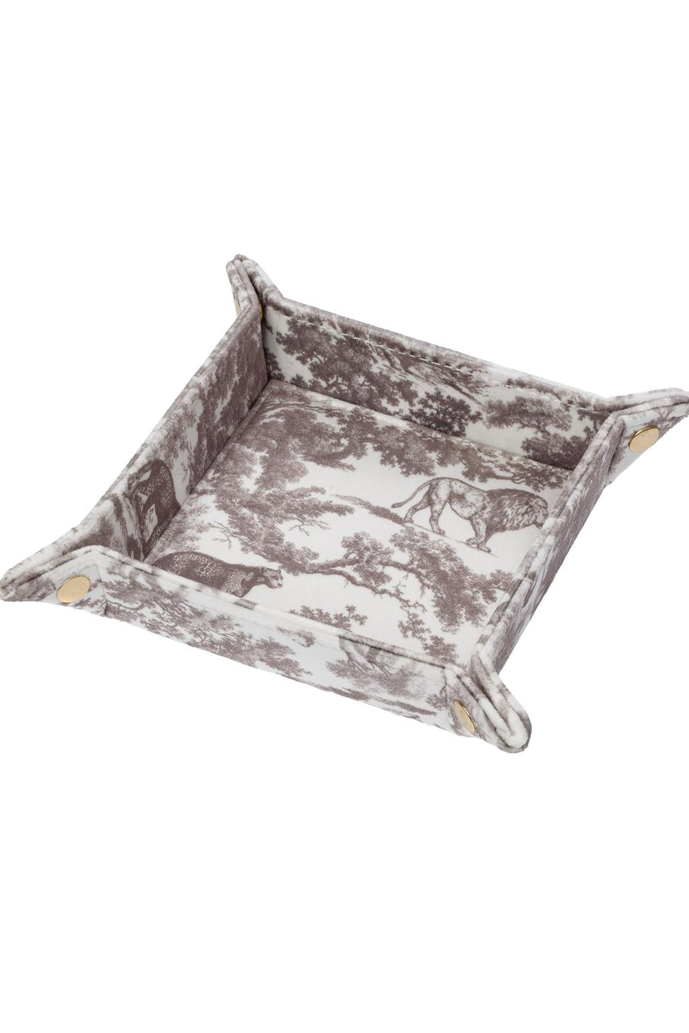 Velvet Jewellery Tray Small Warm Taupe Savannah Pattern - Beige
